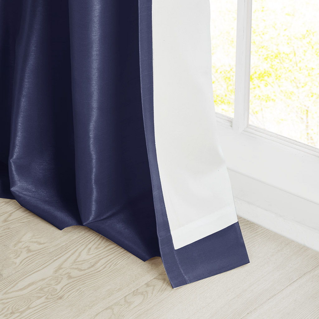 Emilia - 108" Twist Tab Lined Window Curtain - Navy