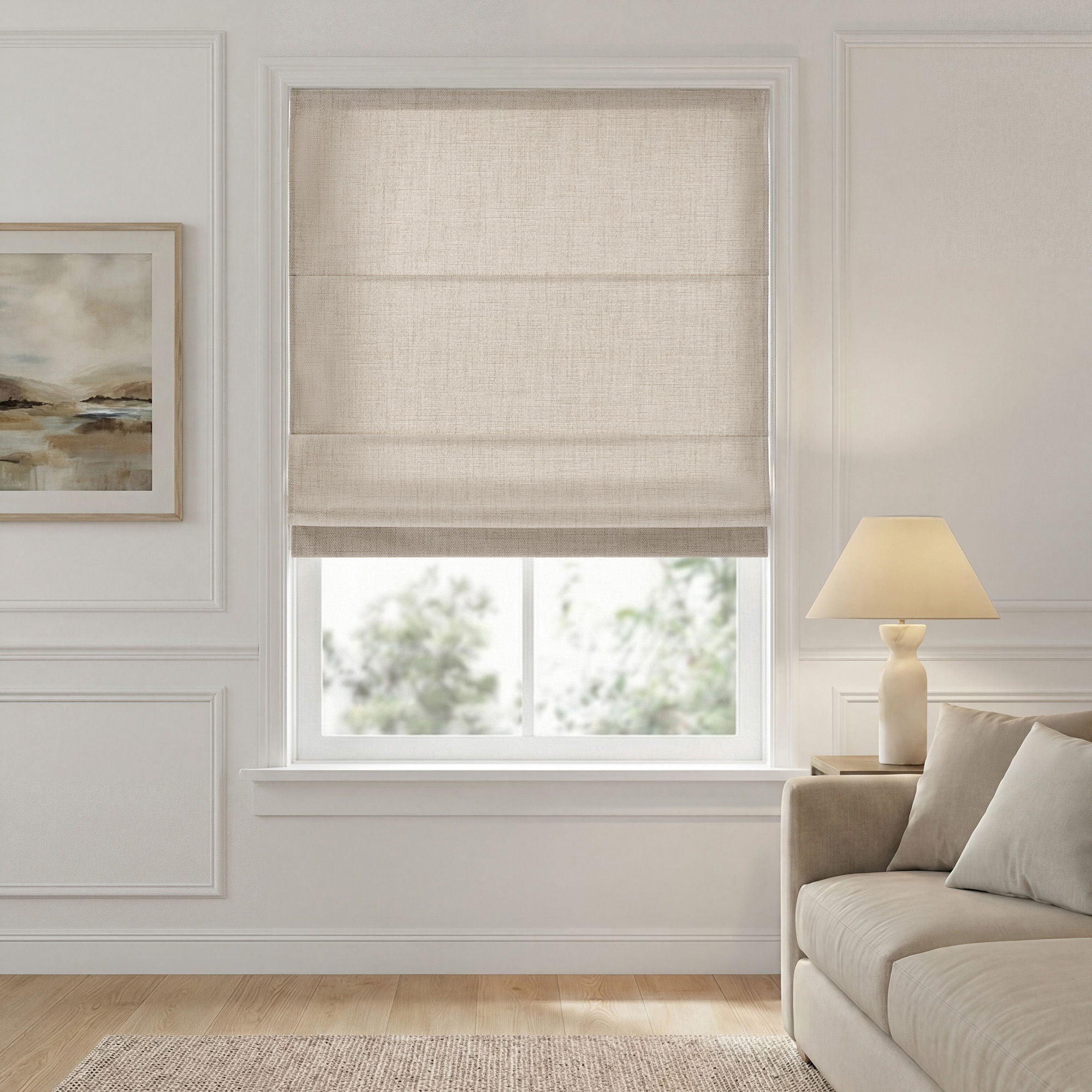 Mira - 27''x64" Cordless Roman Shade - Neutral