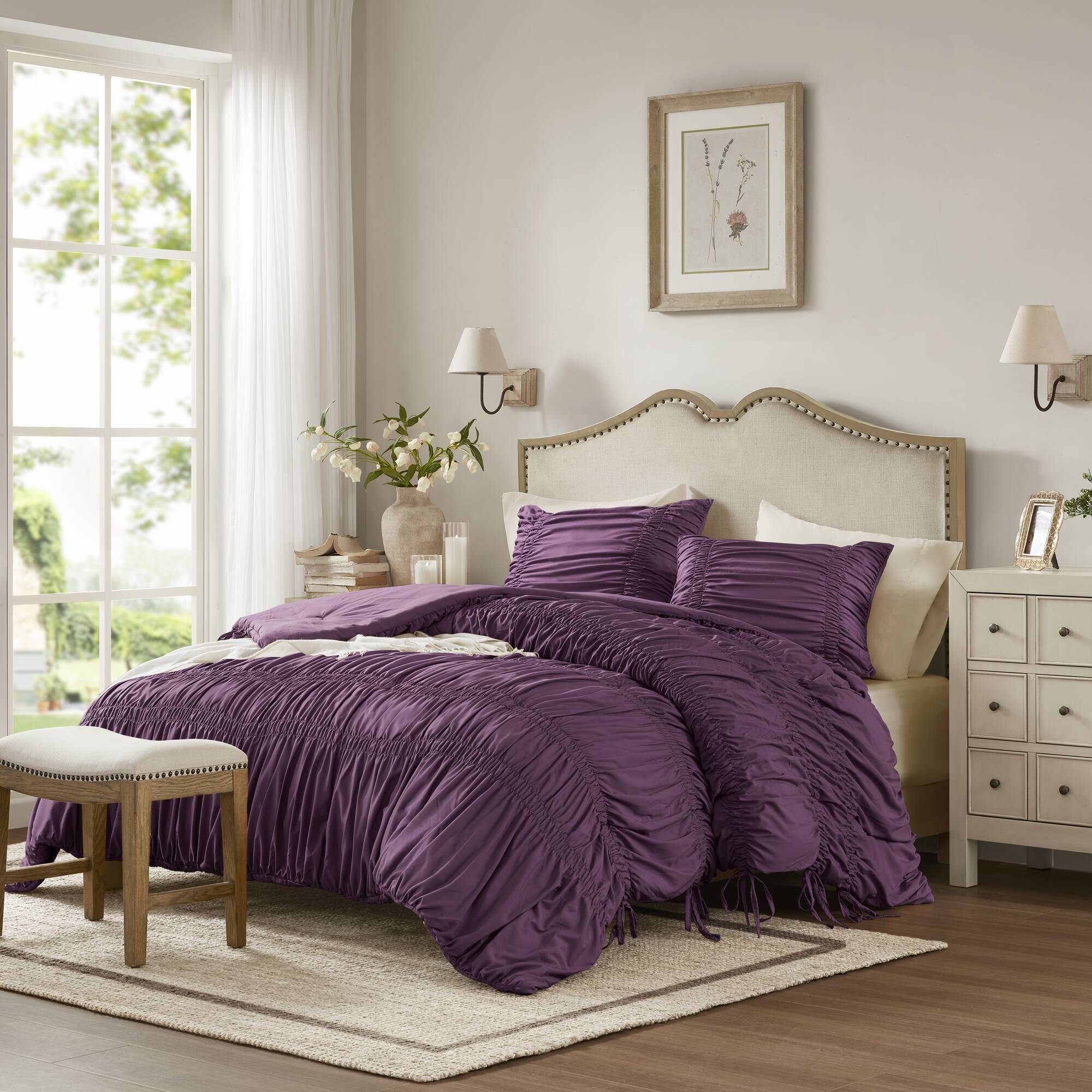Mia - 2 Piece Twin/Twin Long Comforter Set - Purple