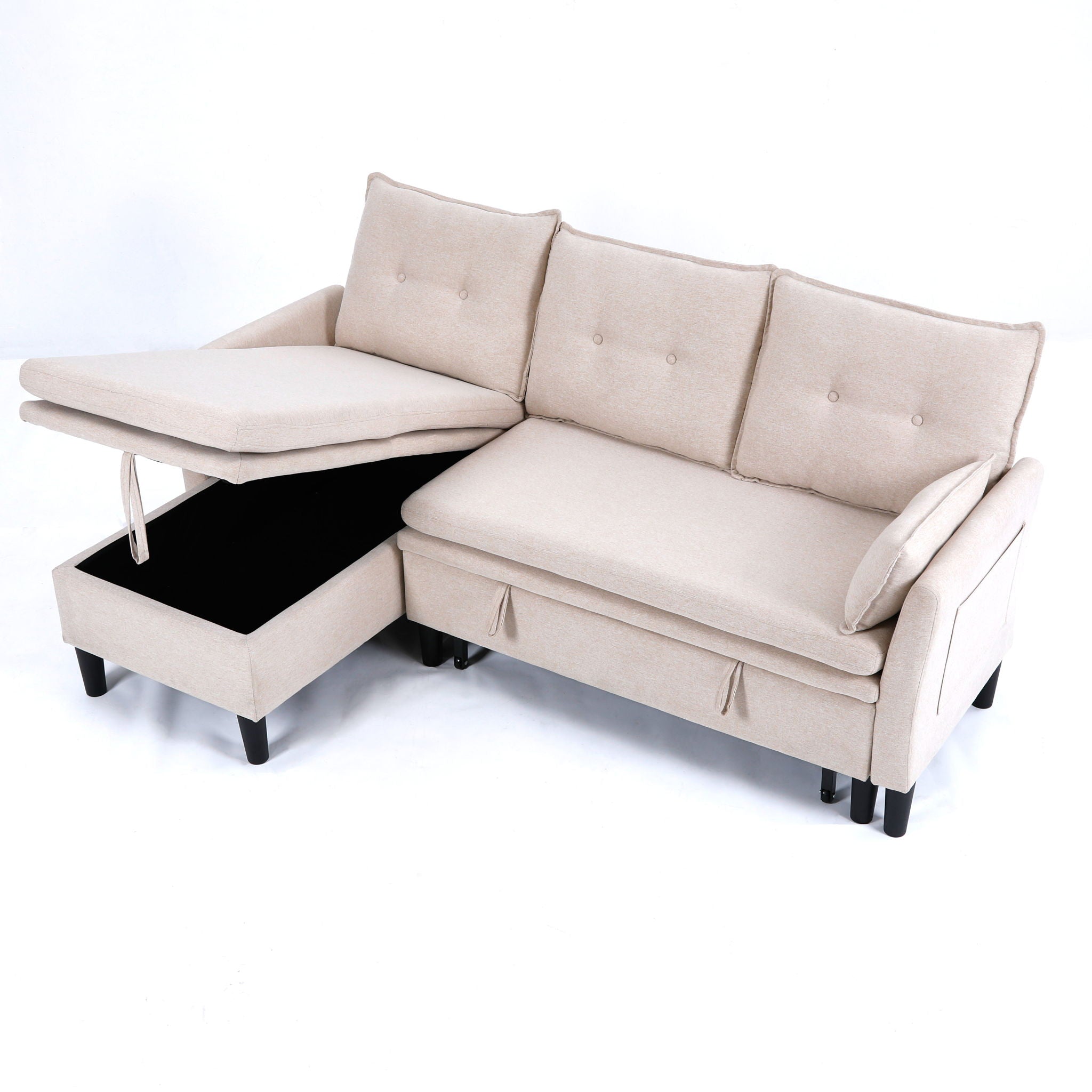 L-Shaped Reversible Chaise Sectional Sofa With Storage