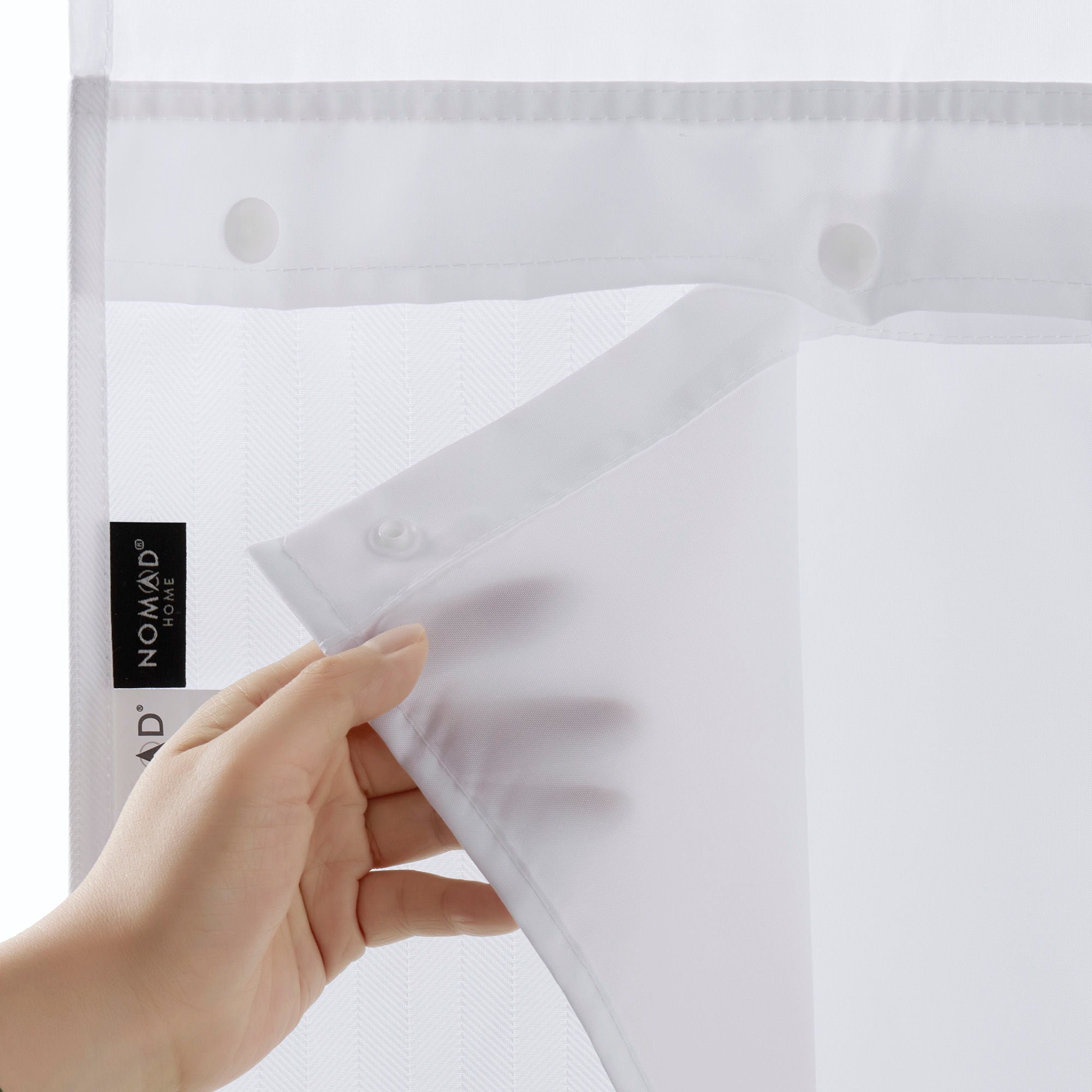 Jacquard - Premium Fabric Shower Curtain - White