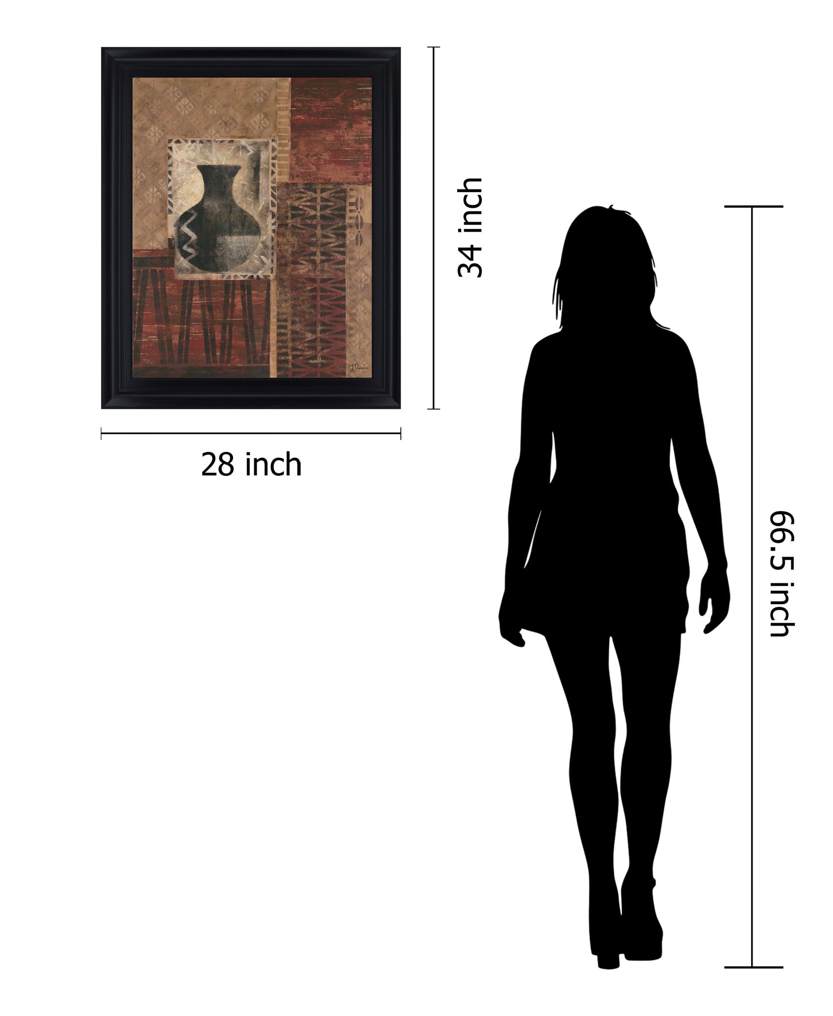 Earth Echoes - 28" x 34" Framed Wall Art - Dark Brown
