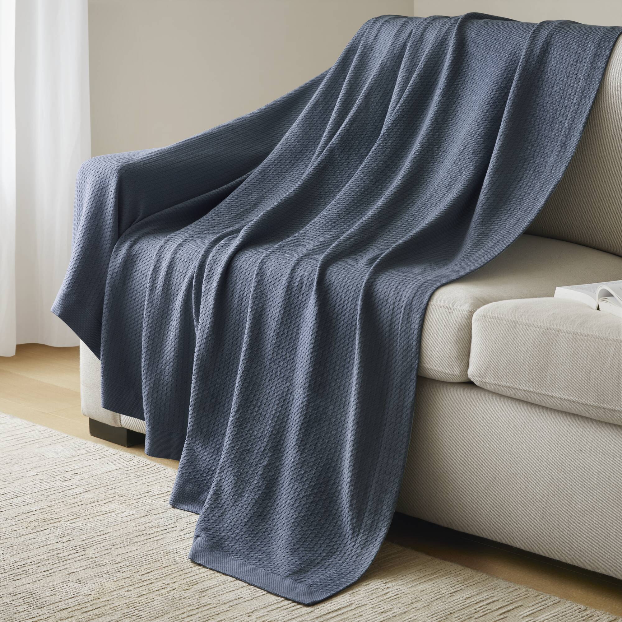 Egyptian Cotton - King Blanket - Blue