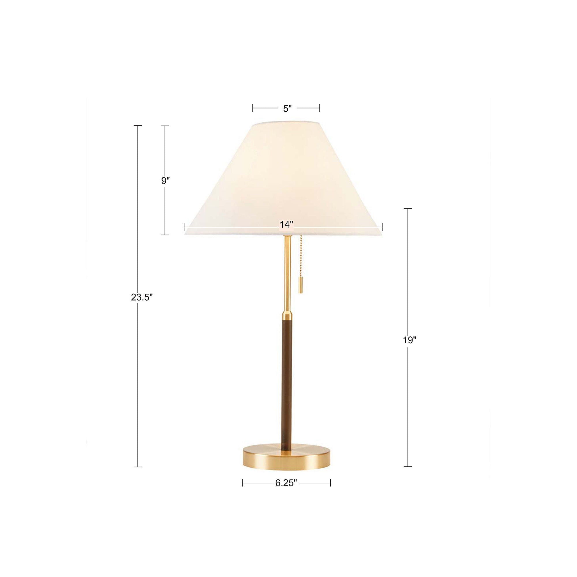 Bromley - Two Tone Pull-Chain Table Lamp - Gold / Brown