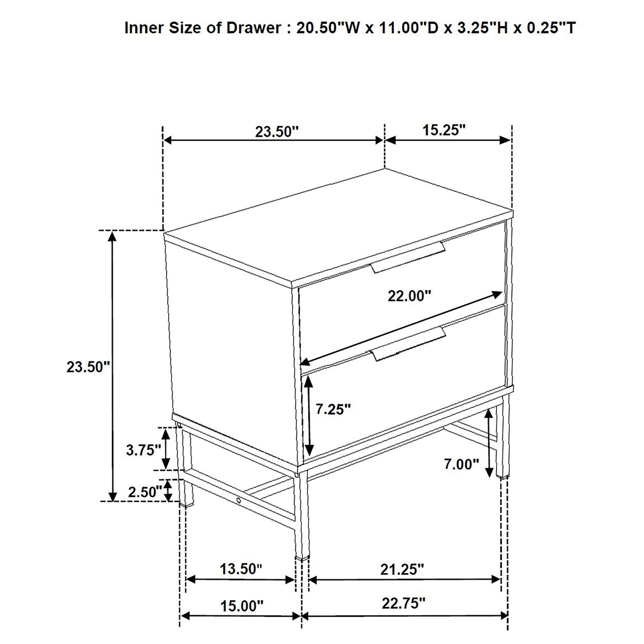 Yountville - 2 Drawer Nightstand - White