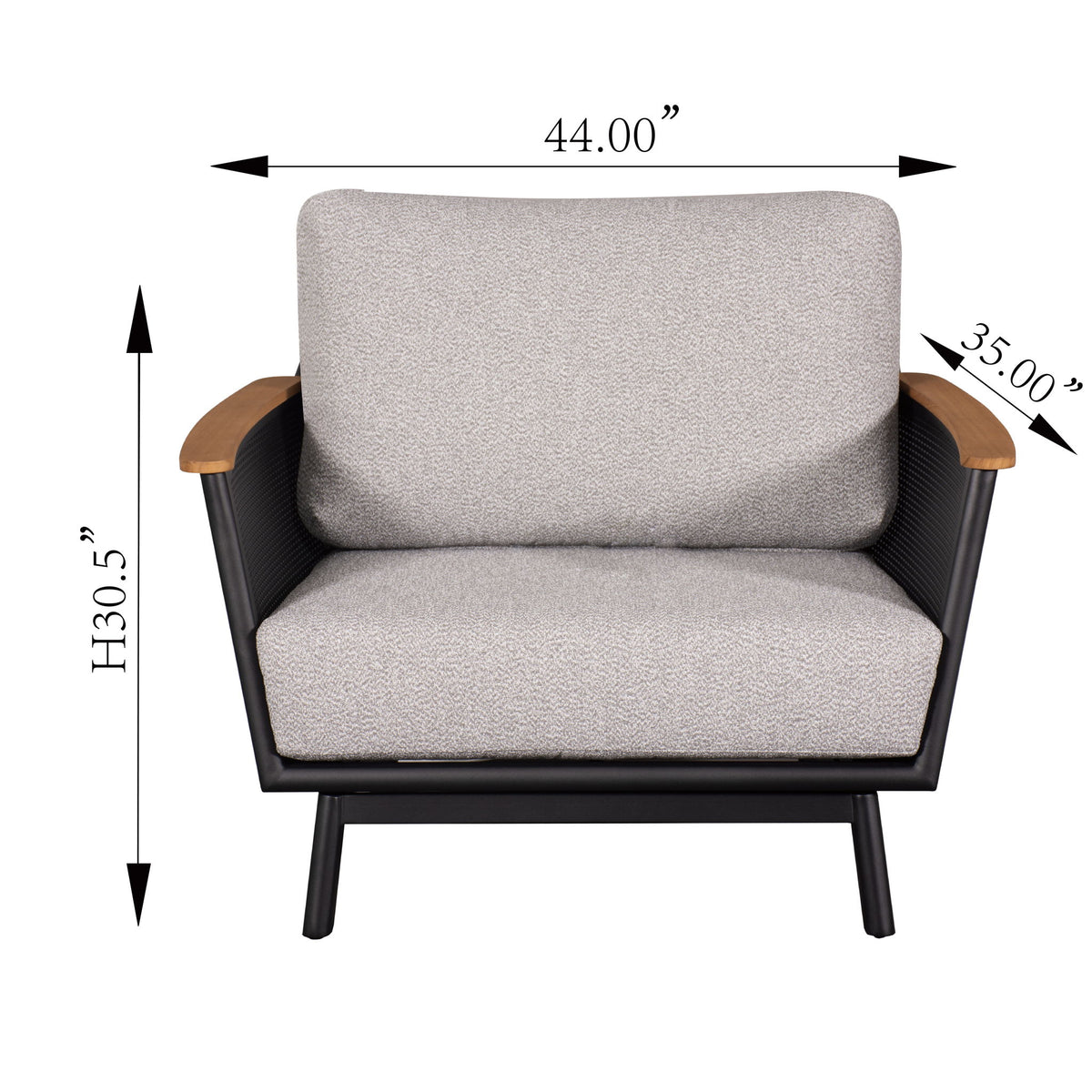 Chair With Armrests (Set of 2) - Black / Black Multi
