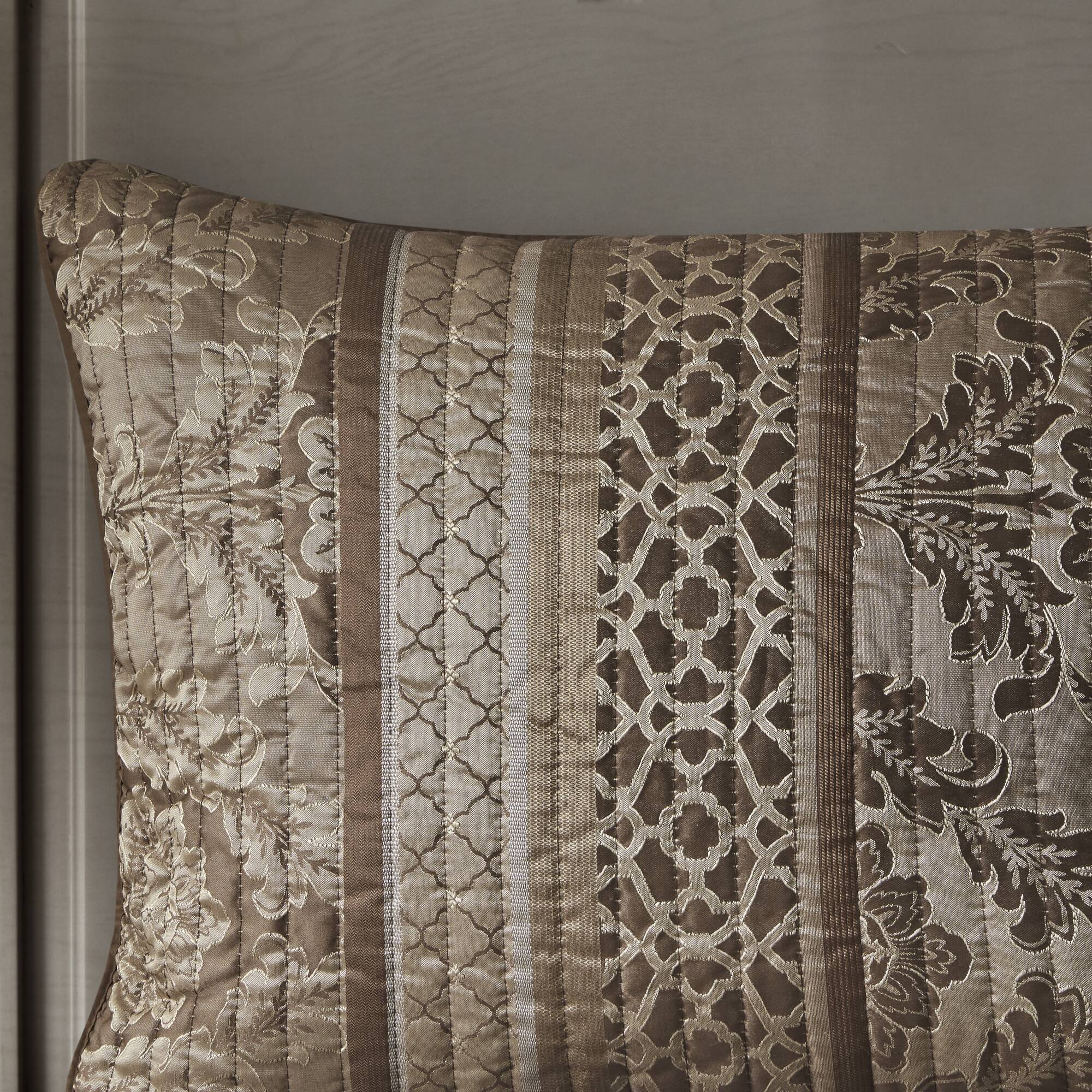 Bellagio - 6 Piece Reversible Coverlet Set - Brown / Gold