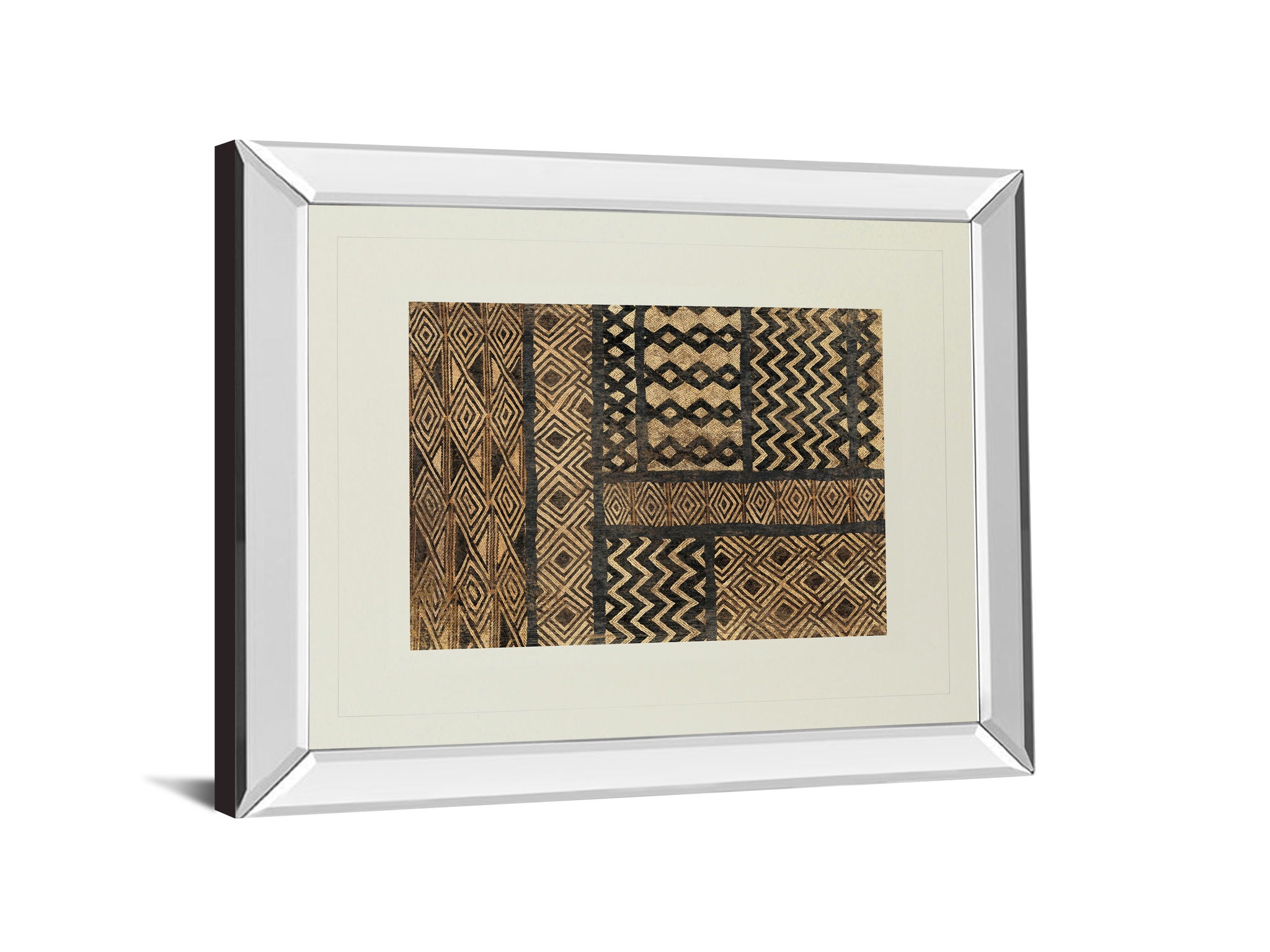Kuba Abstract By Sue Schlabach - Mirror Framed Print Wall Art - Light Brown