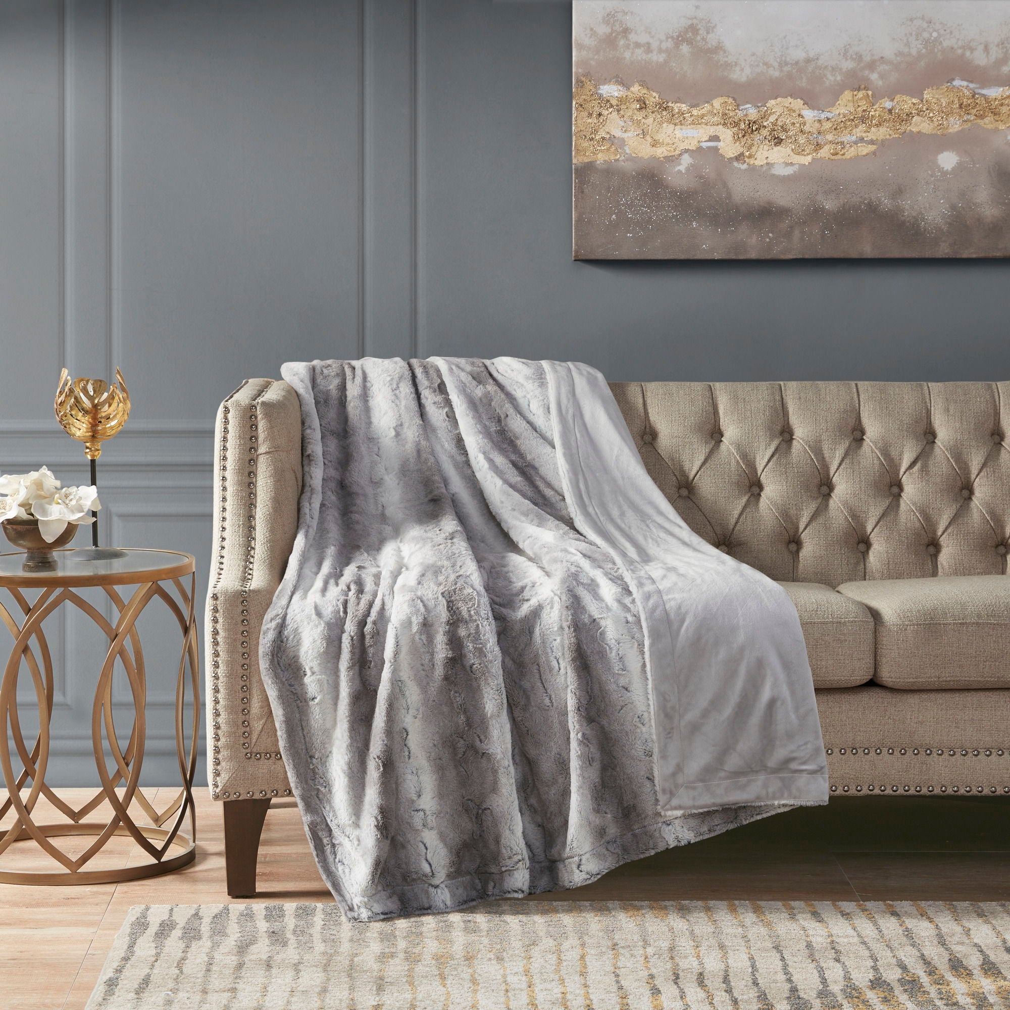 Zuri - 66" x 90" Blanket - Gray