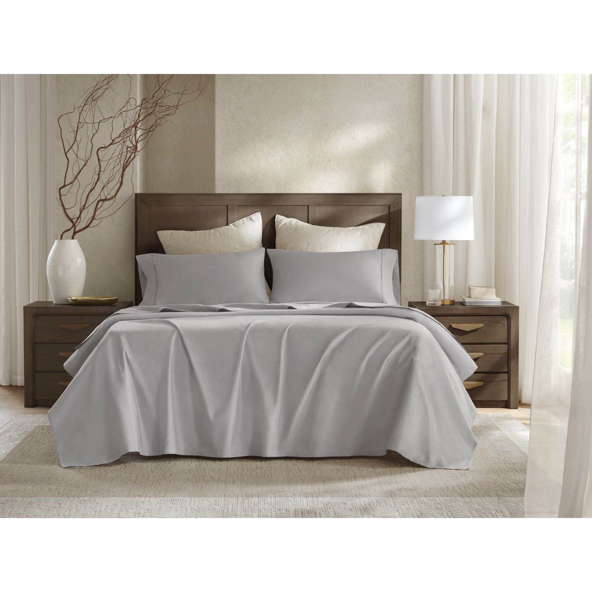 Split King Sateen Sheet Set - Gray