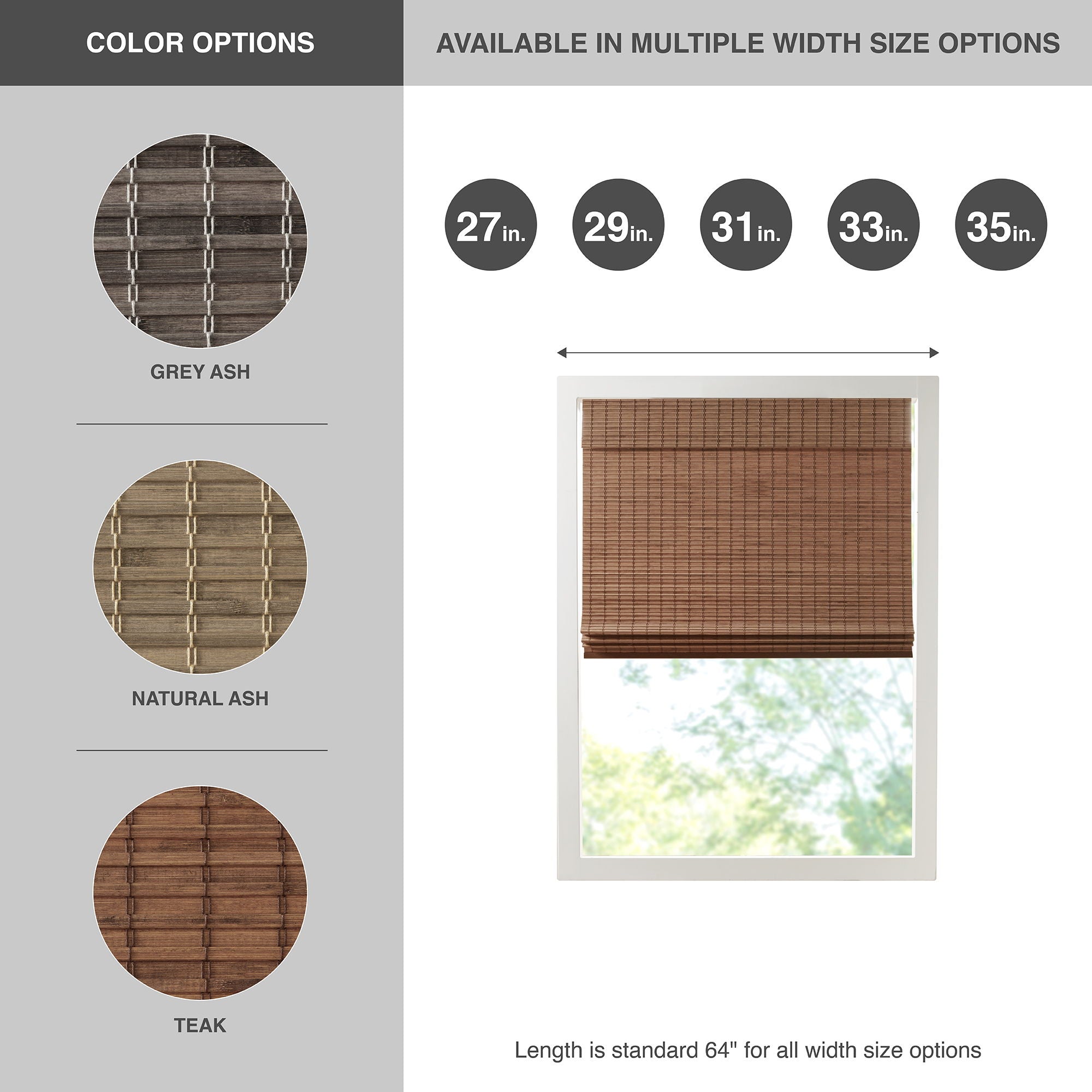 Eastfield - 33" Light Filtering Roman Shade - Teak