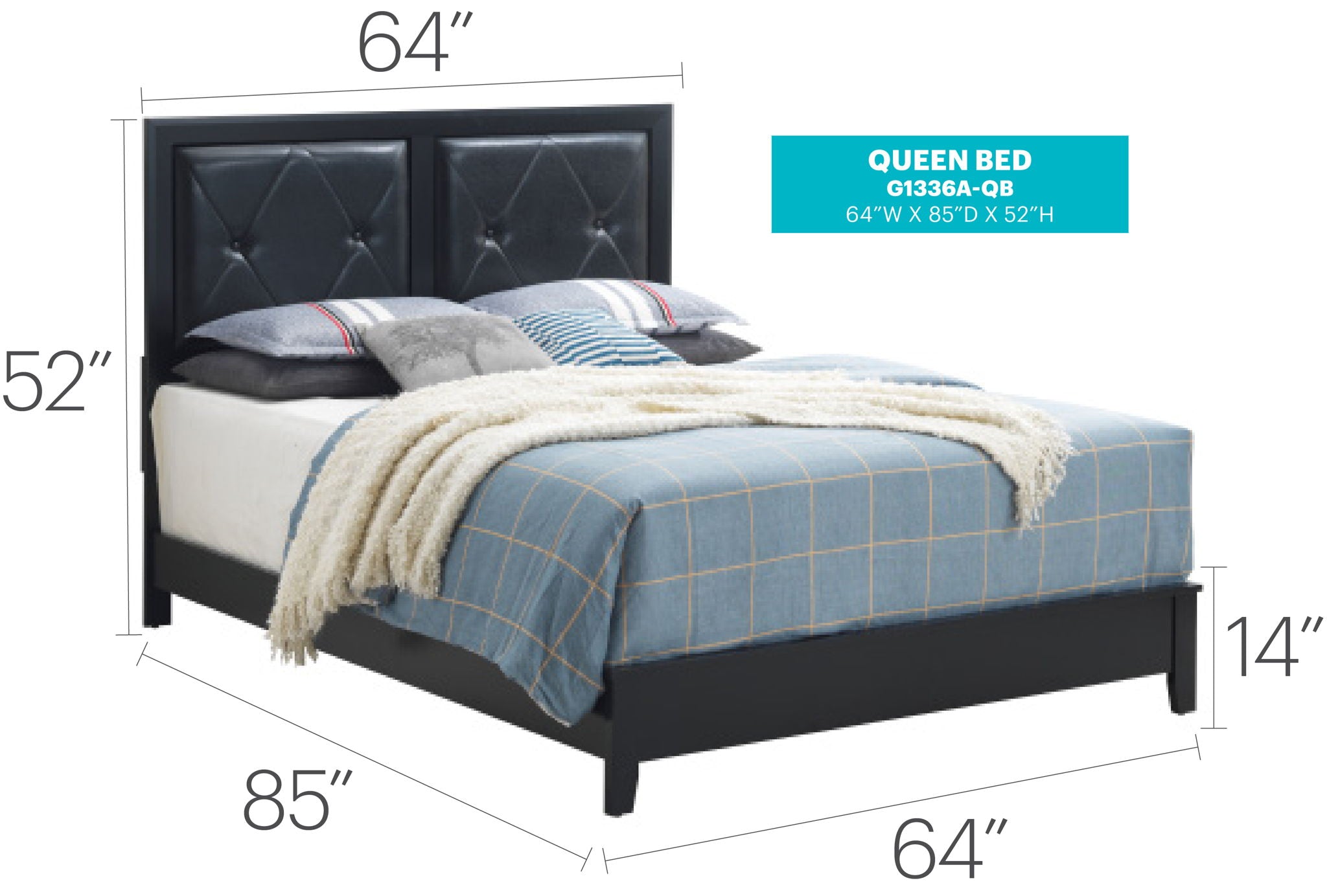 Padded Headboard Bed
