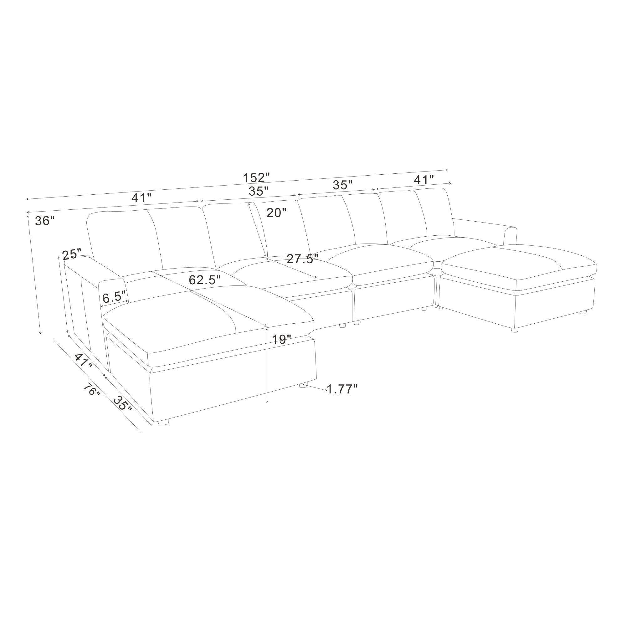 Upholstered Large Seating Modular Sectional