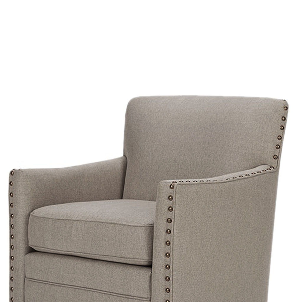 Devrim - Herringbone Texture Swivel Chair - Natural