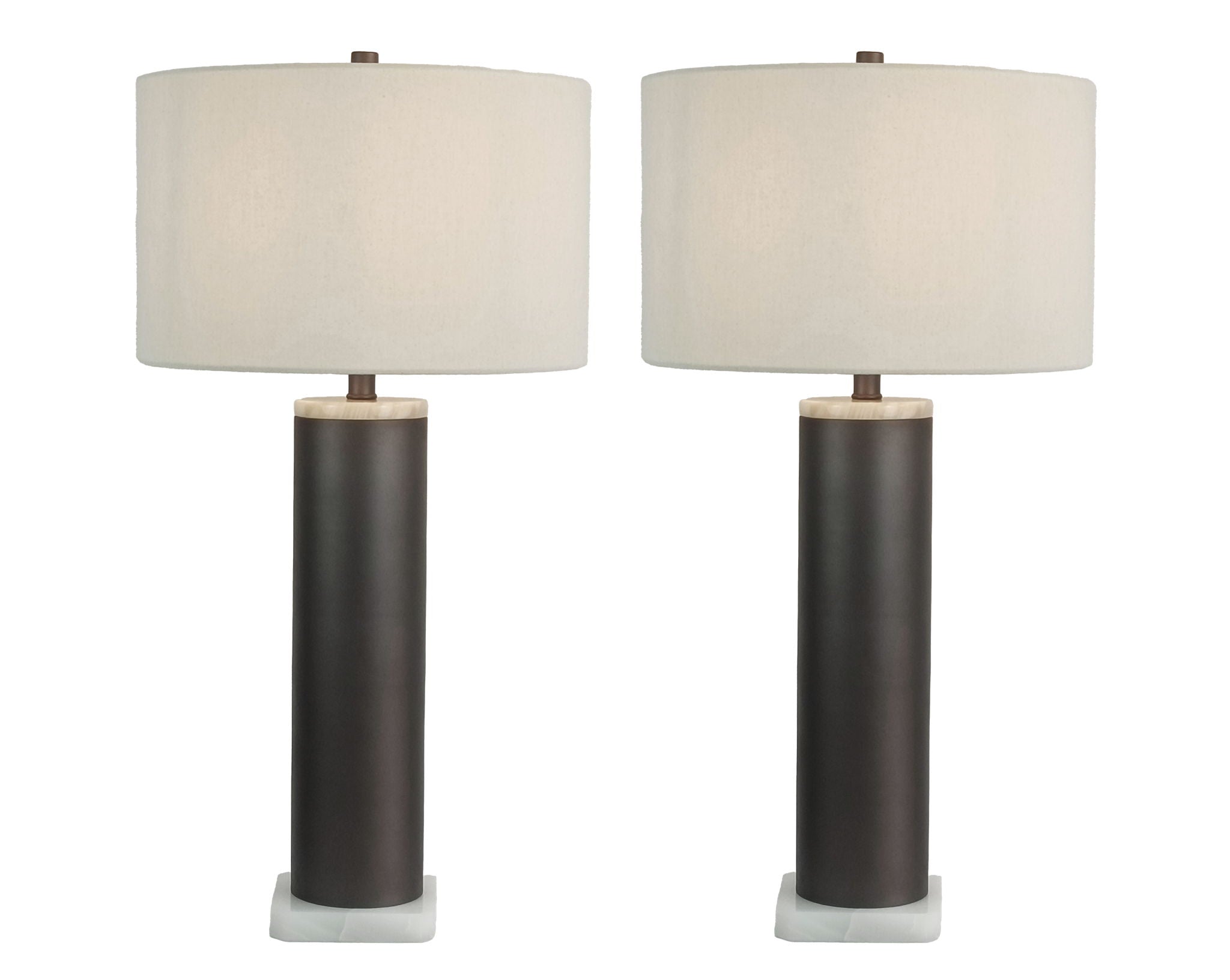 Slate Stone Metal & Jade Table Lamp (Set of 2) - Gray Slate