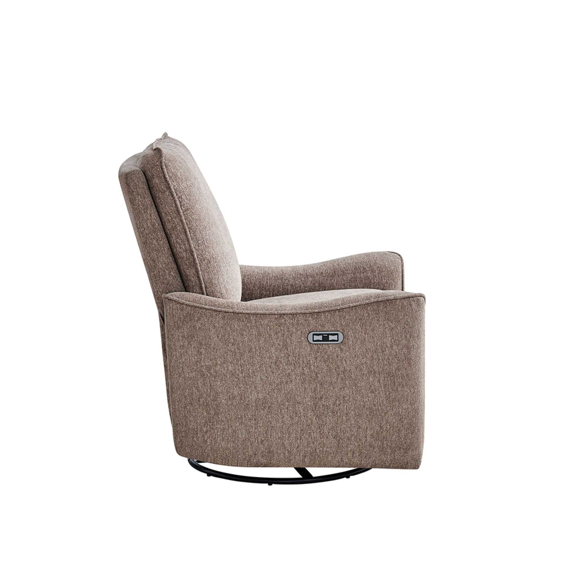 Cameron - Power Recliner 3-in-1 With Swivel, Glider, Charging Station - Taupe