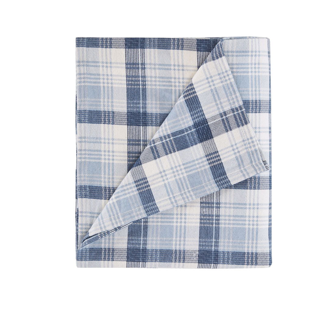 Flannel - California King Sheet Set - Blue Plaid