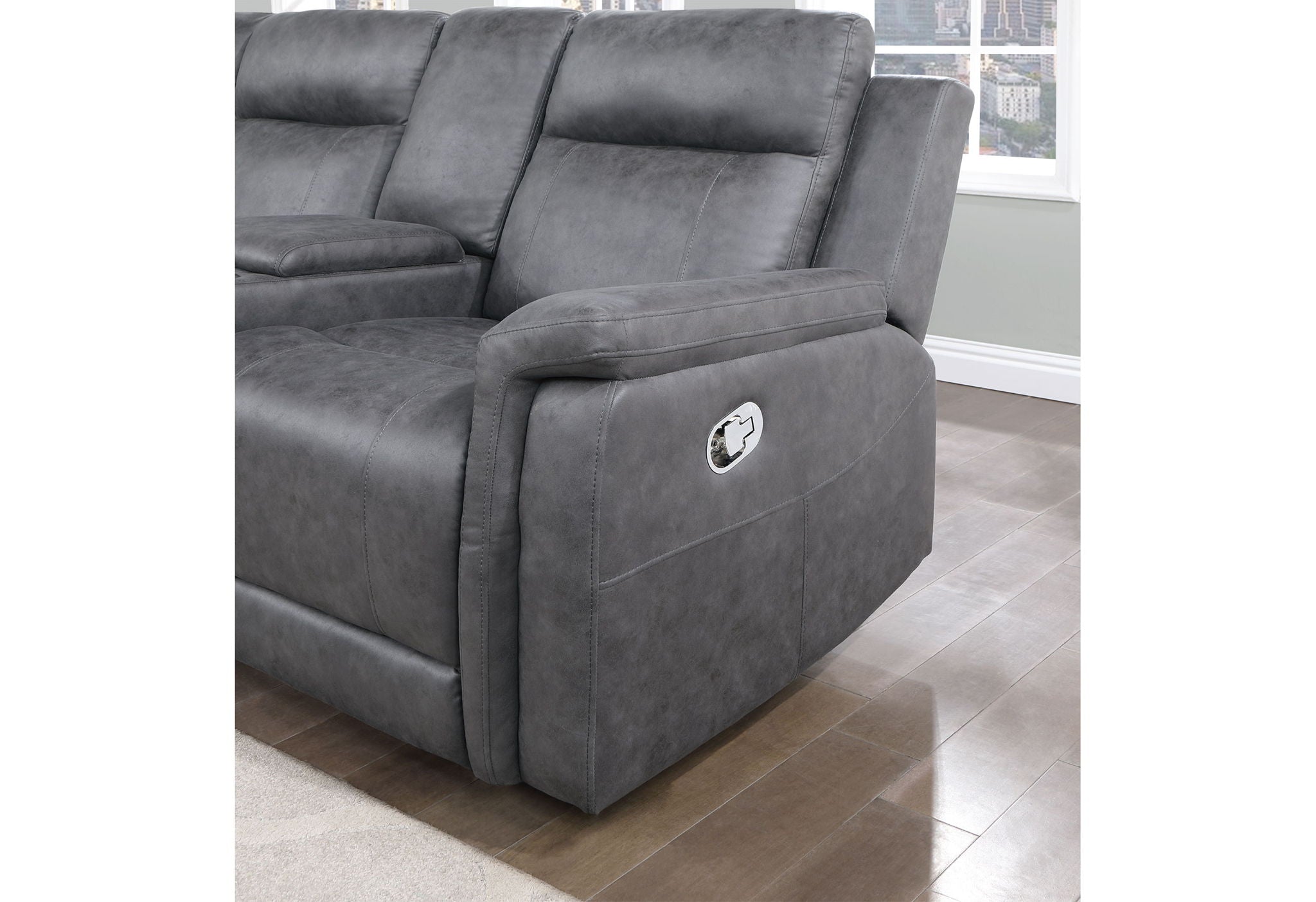 U1797 - Left Arm Facing Console Reclining Loveseat - Greige
