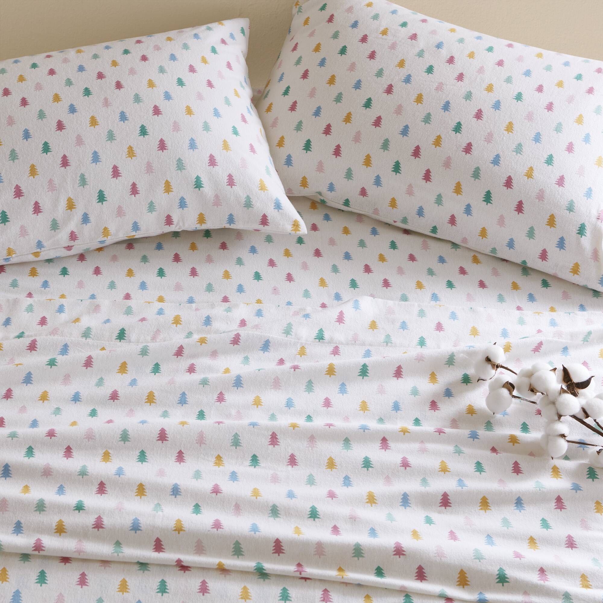 Cozy Soft - Twin Long 100% Flannel Pigment Printed Sheet Set - Tree Block