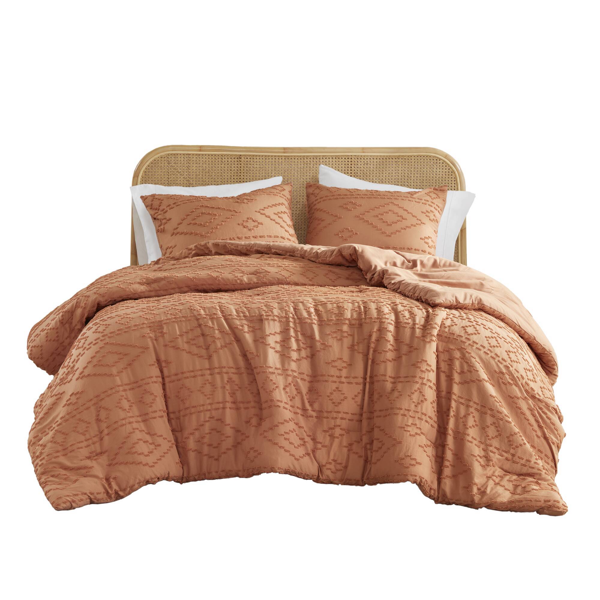 Gigi - Twin/Twin Long Comforter Mini Set - Terracotta