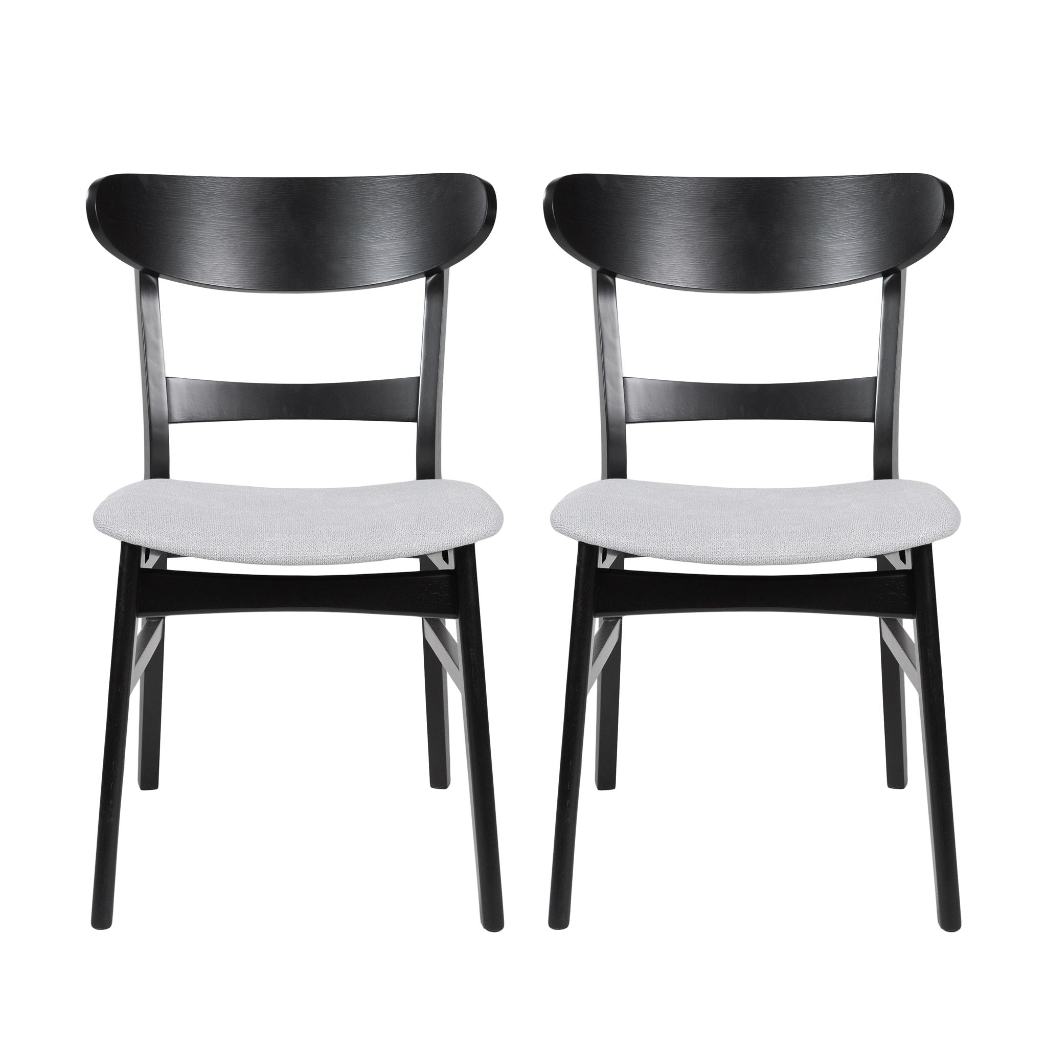 Mid Century Dining Chairs With Cushioned Seats And Wood Frame (Set of 2)