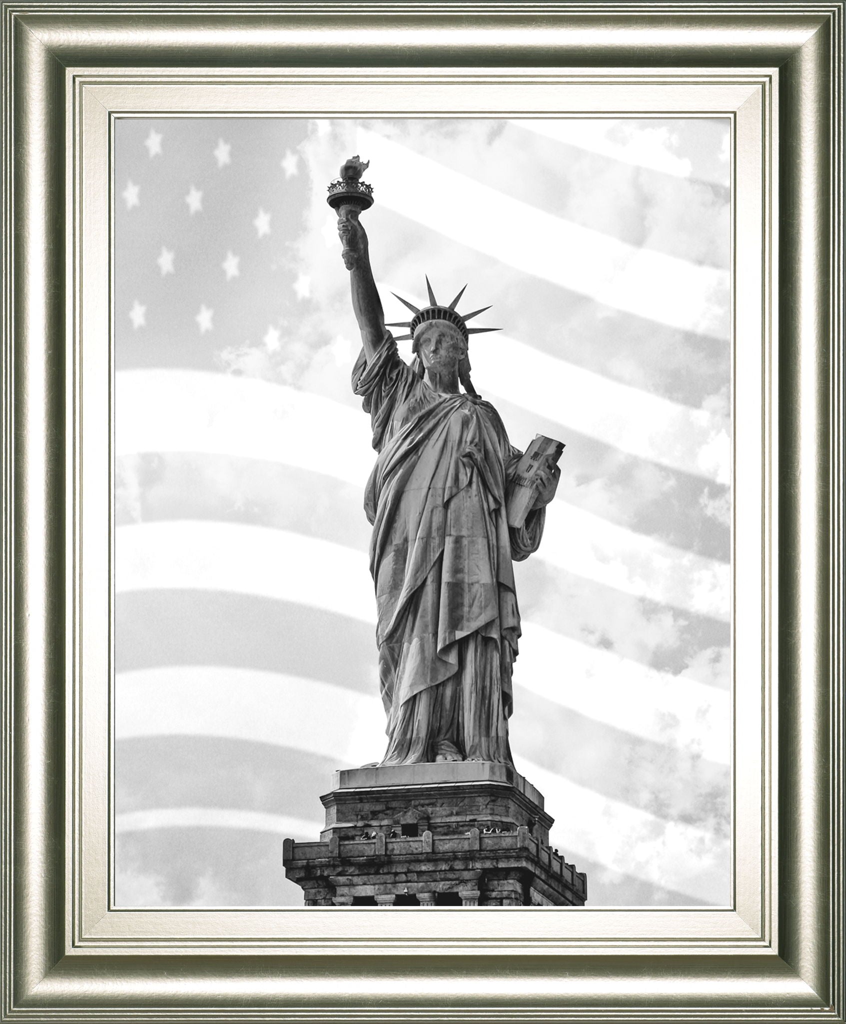 Liberty Flag By Roffman, R. - Framed Print Wall Art - Gray