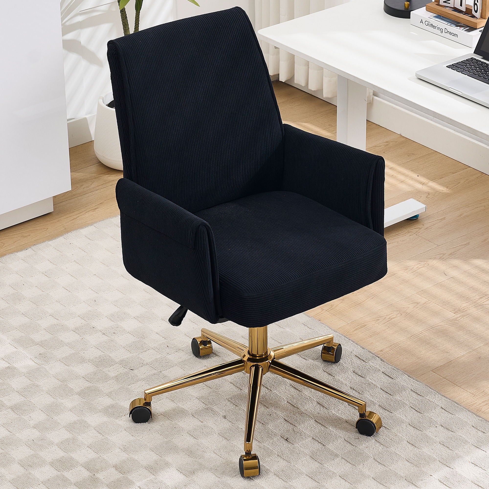 Ergonomic Mid-Back Office Chair With Striped Fabric