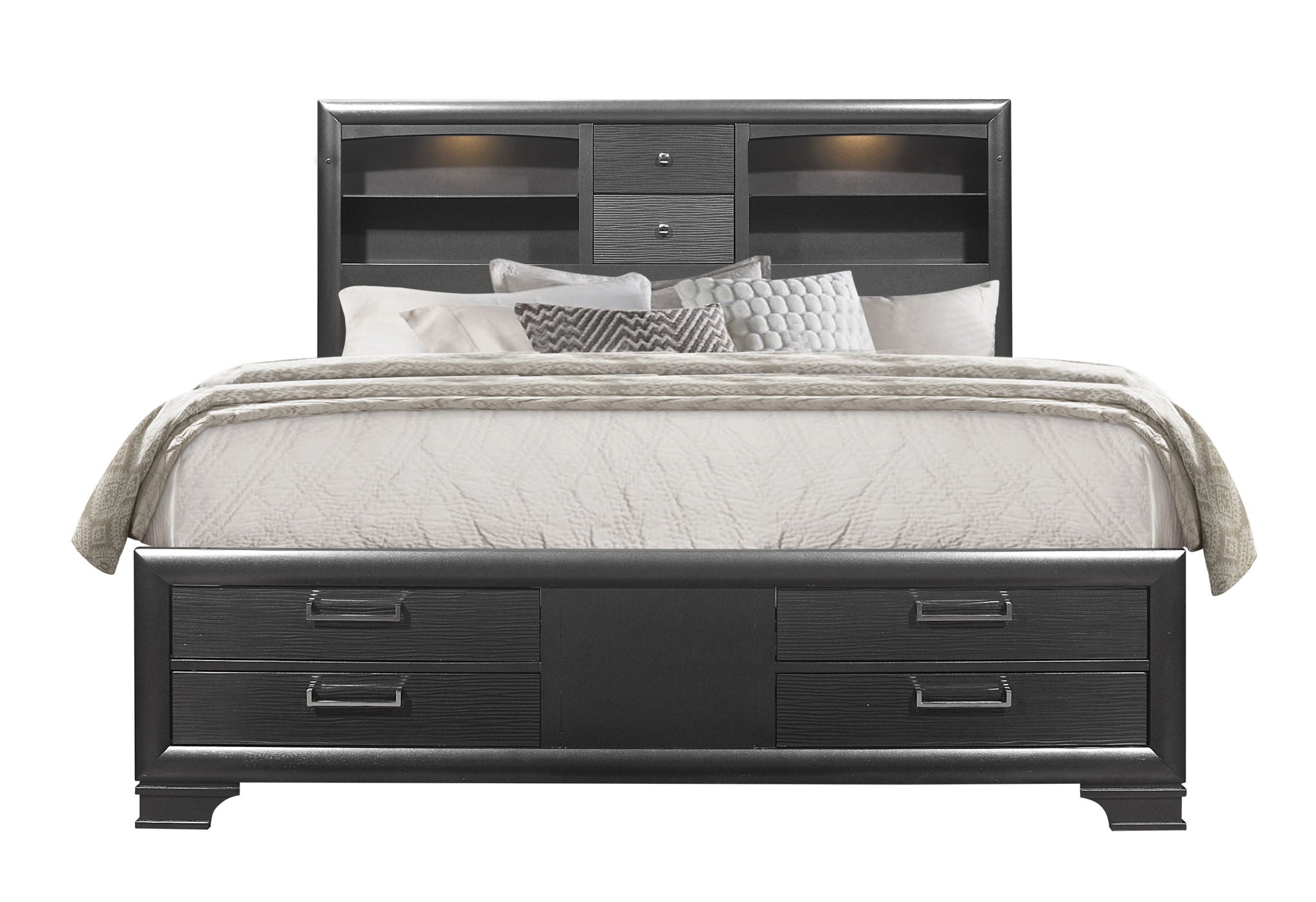 Jordyn - Full Bed Side Rails & Storage - Gray
