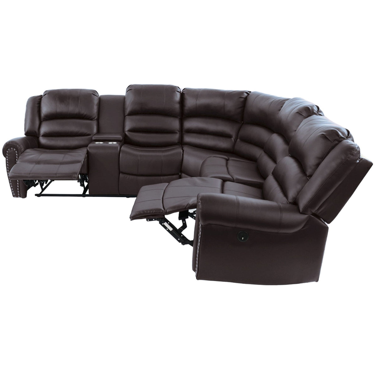Reclining Sectional Sofa With Console