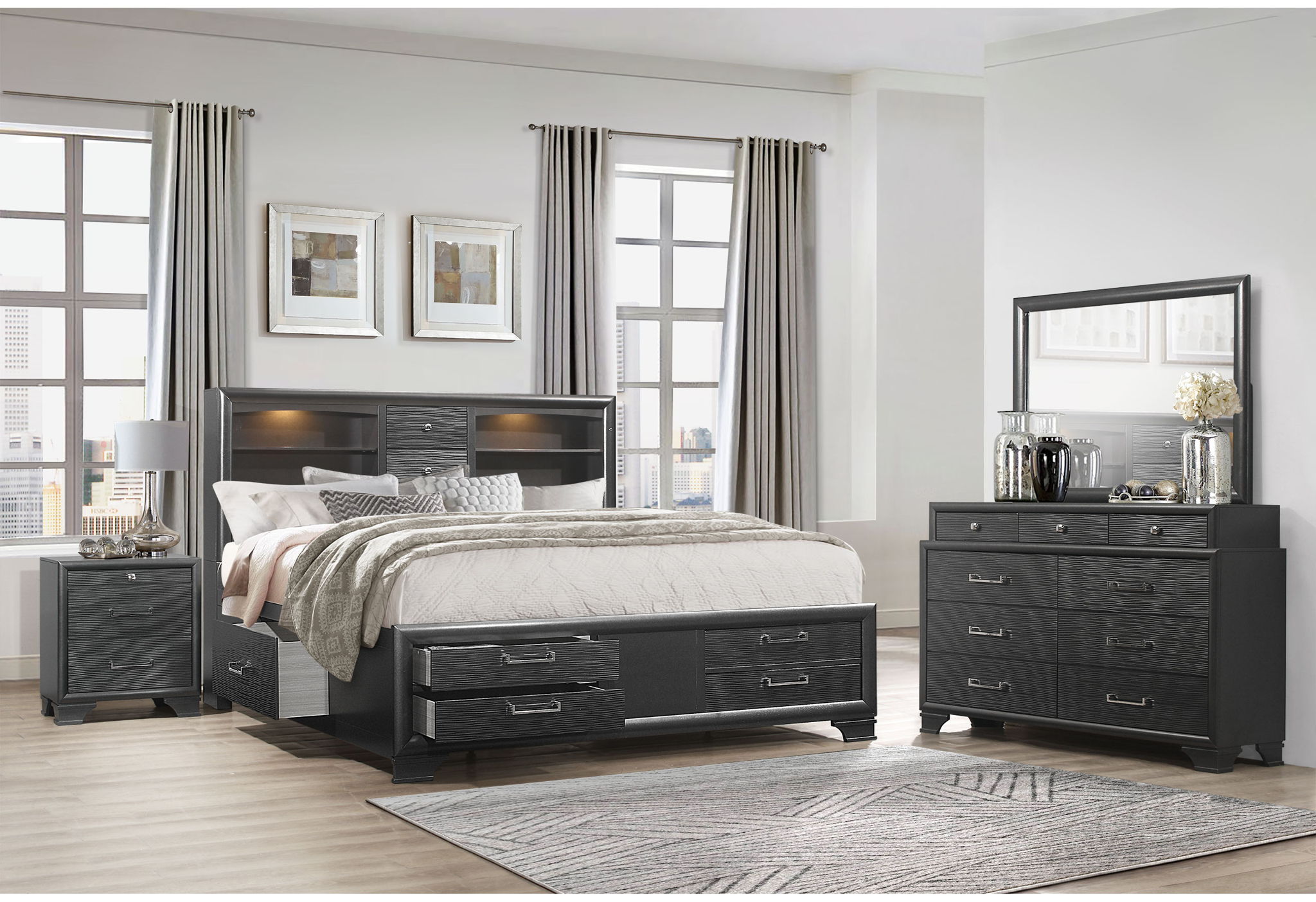 Jordyn - Full Bed Footboard And Side Rails - Gray
