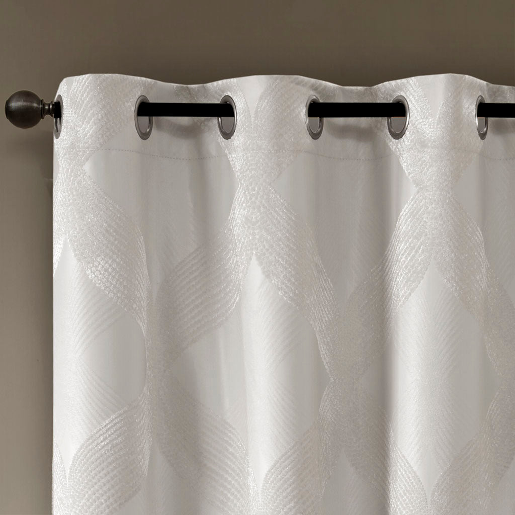 Ogee Knitted Jacquard Total Blackout Curtain Panel