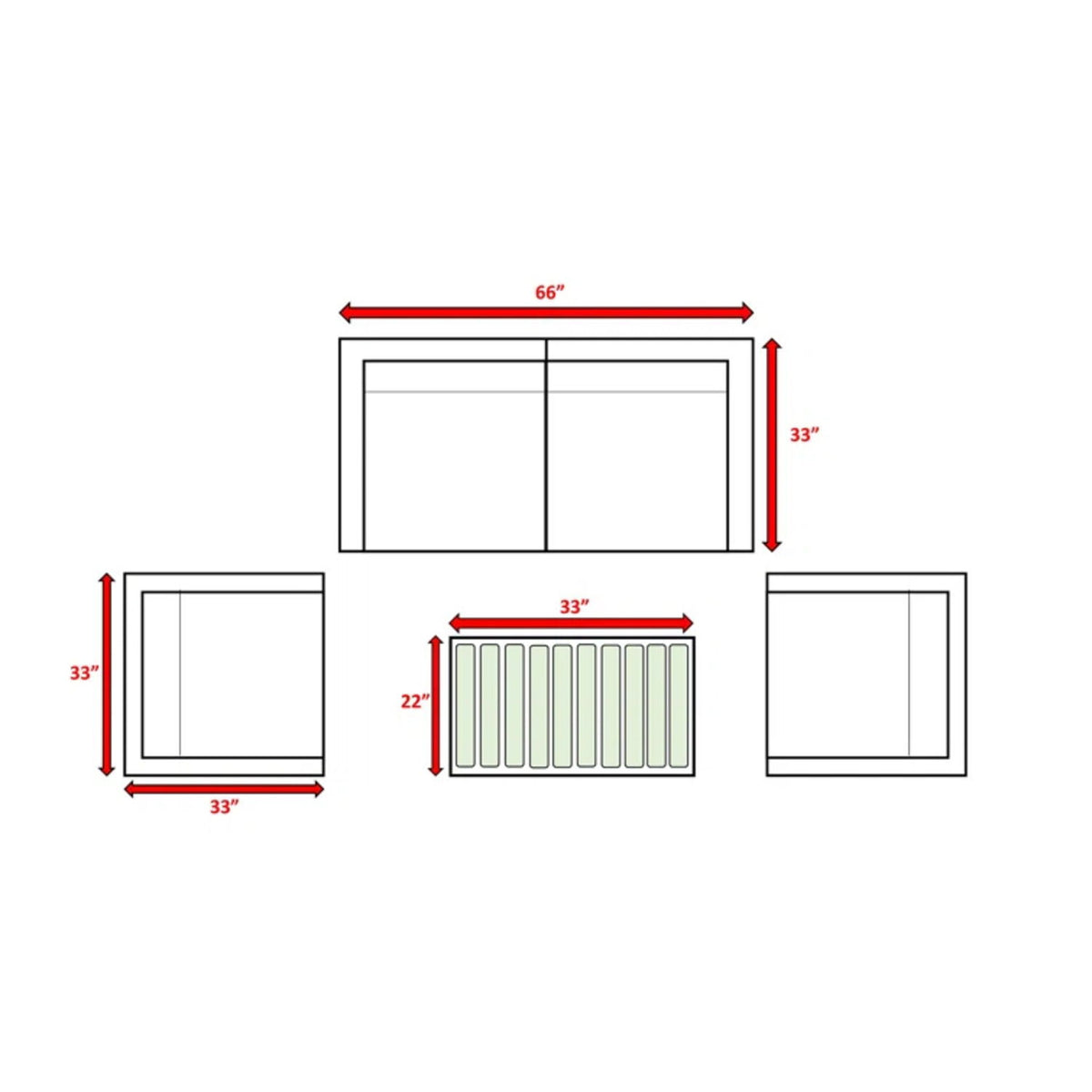 4 Person Sofa Seating Group With Cushions Perfect For Outdoor Gatherings - Gray / Gray Mix