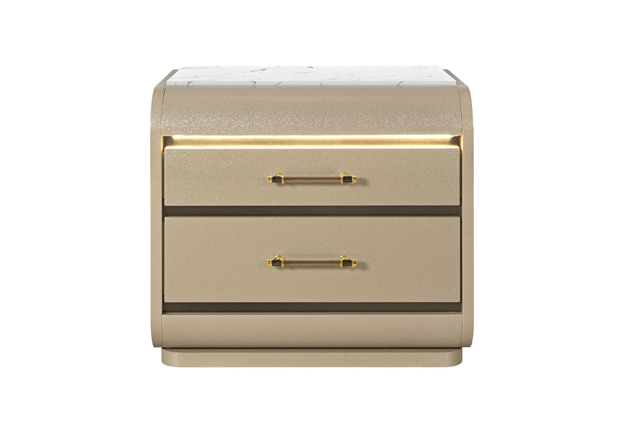 Genesis - Nightstand With LED - Gold