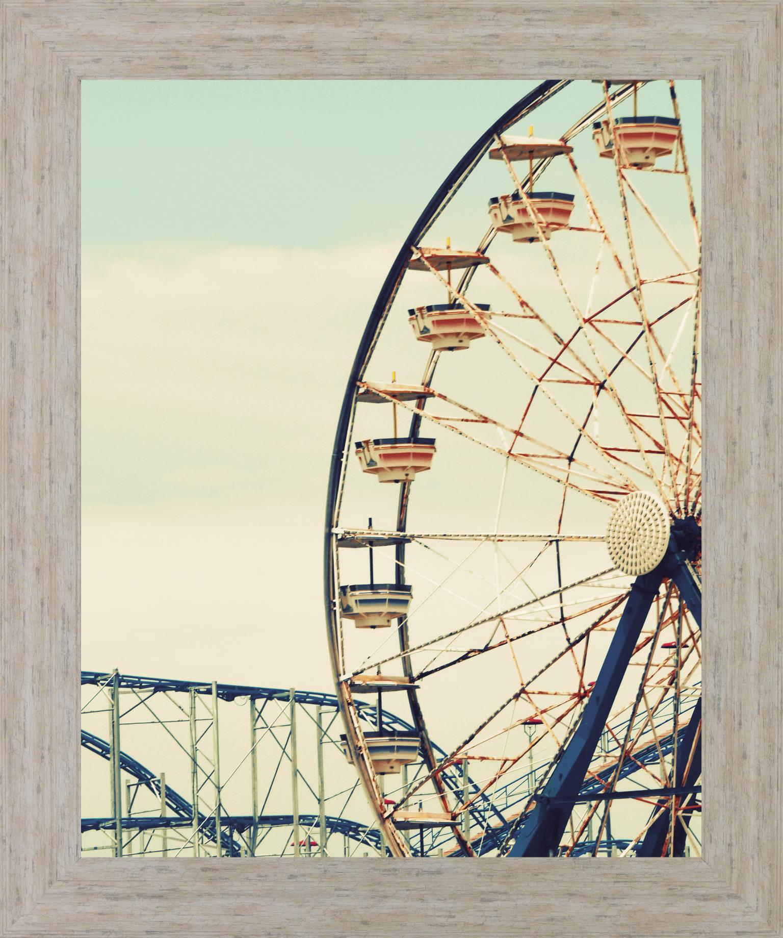 Carnival Wheel Dream - 28" x 34" Framed Wall Art - Light Blue