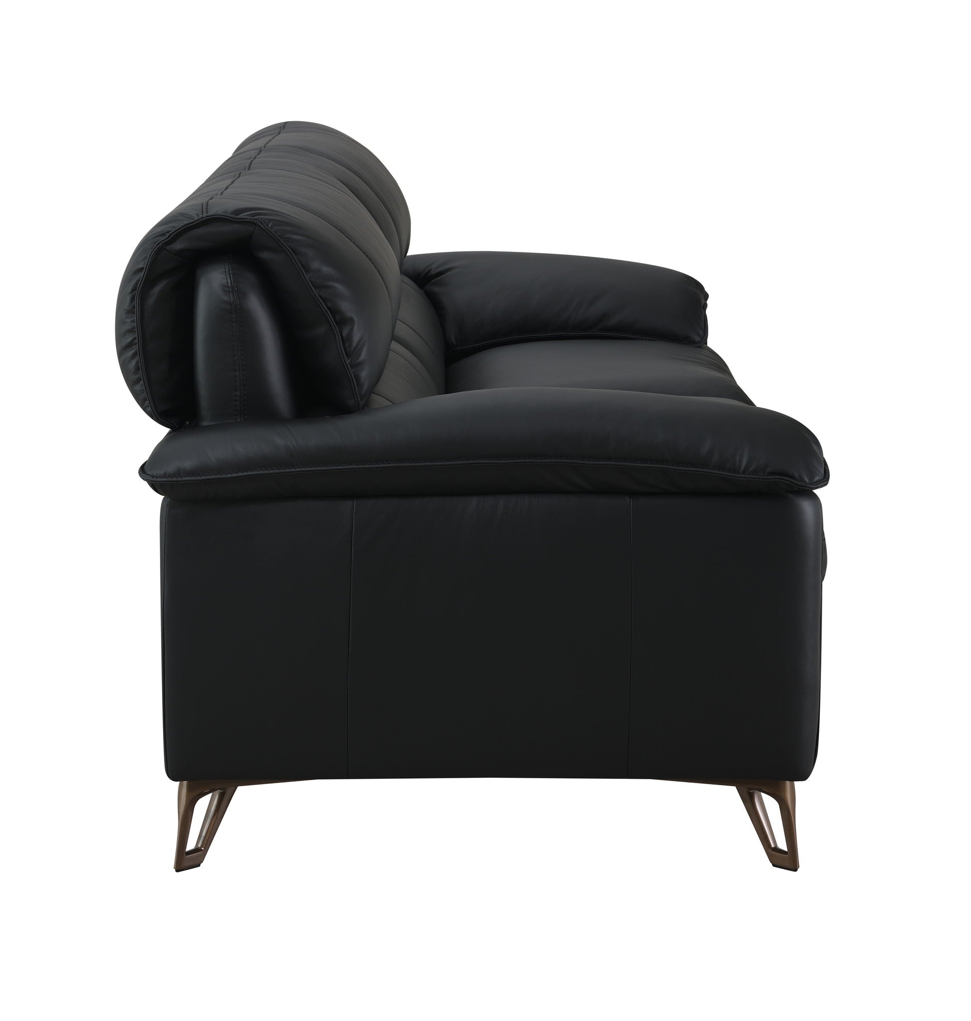 Eilene - Top Grain Leather Sofa - Black