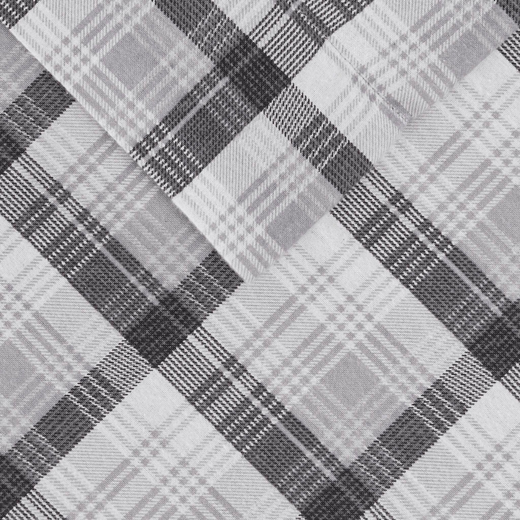 Flannel - California King Sheet Set - Gray Plaid