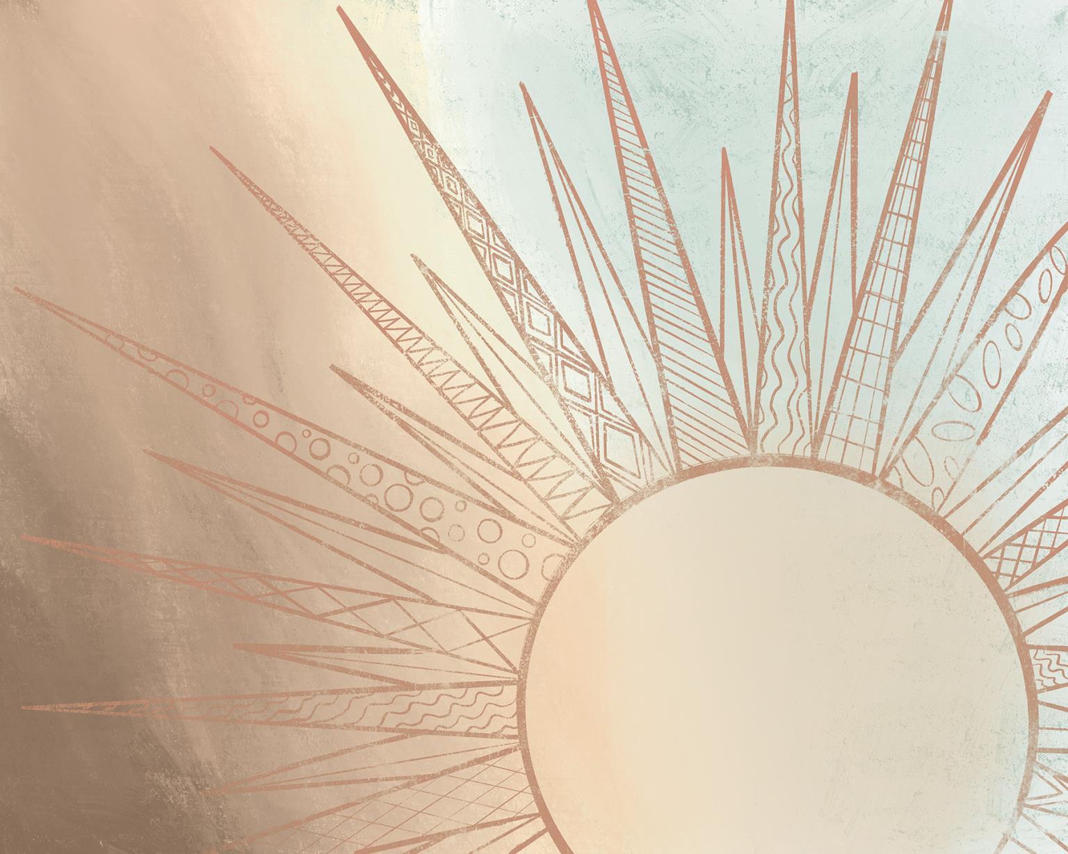 Celestial Sun Rising By Elizabeth Medley (Framed Small) - Light Brown