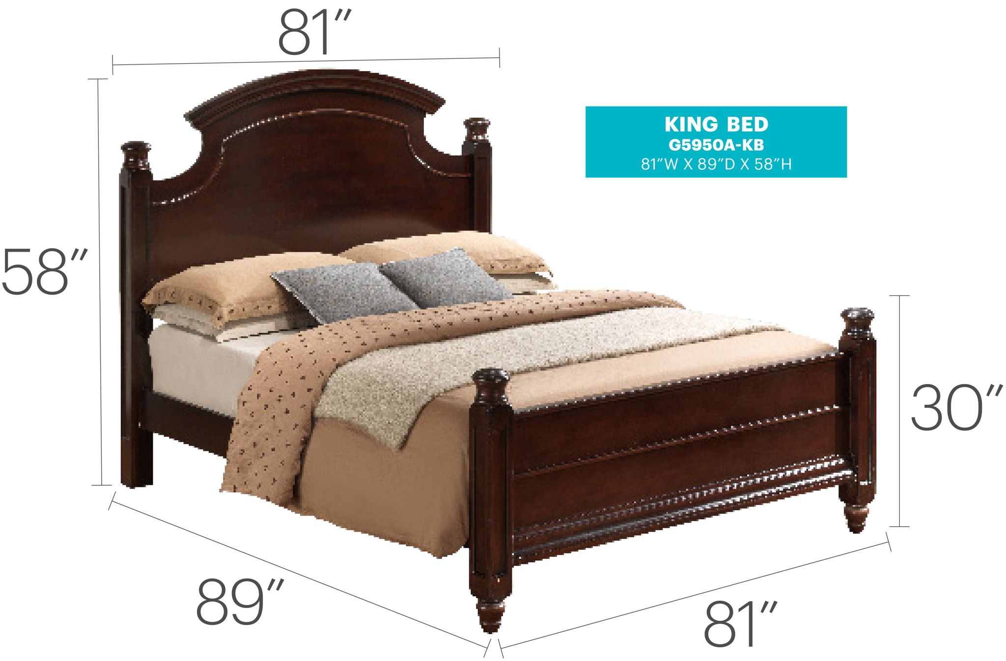 Bed Hand Carved Traditional