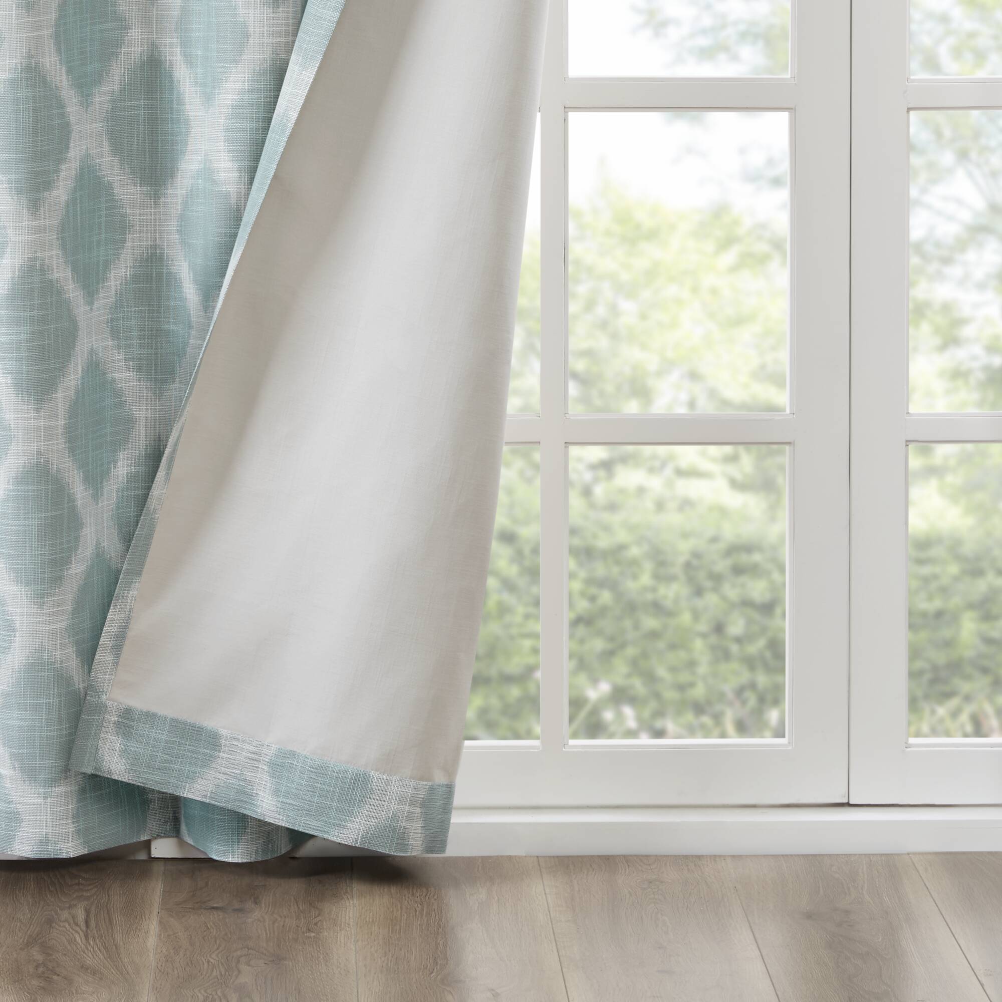 Blakesly - 84" Printed Ikat Blackout Panel - Aqua