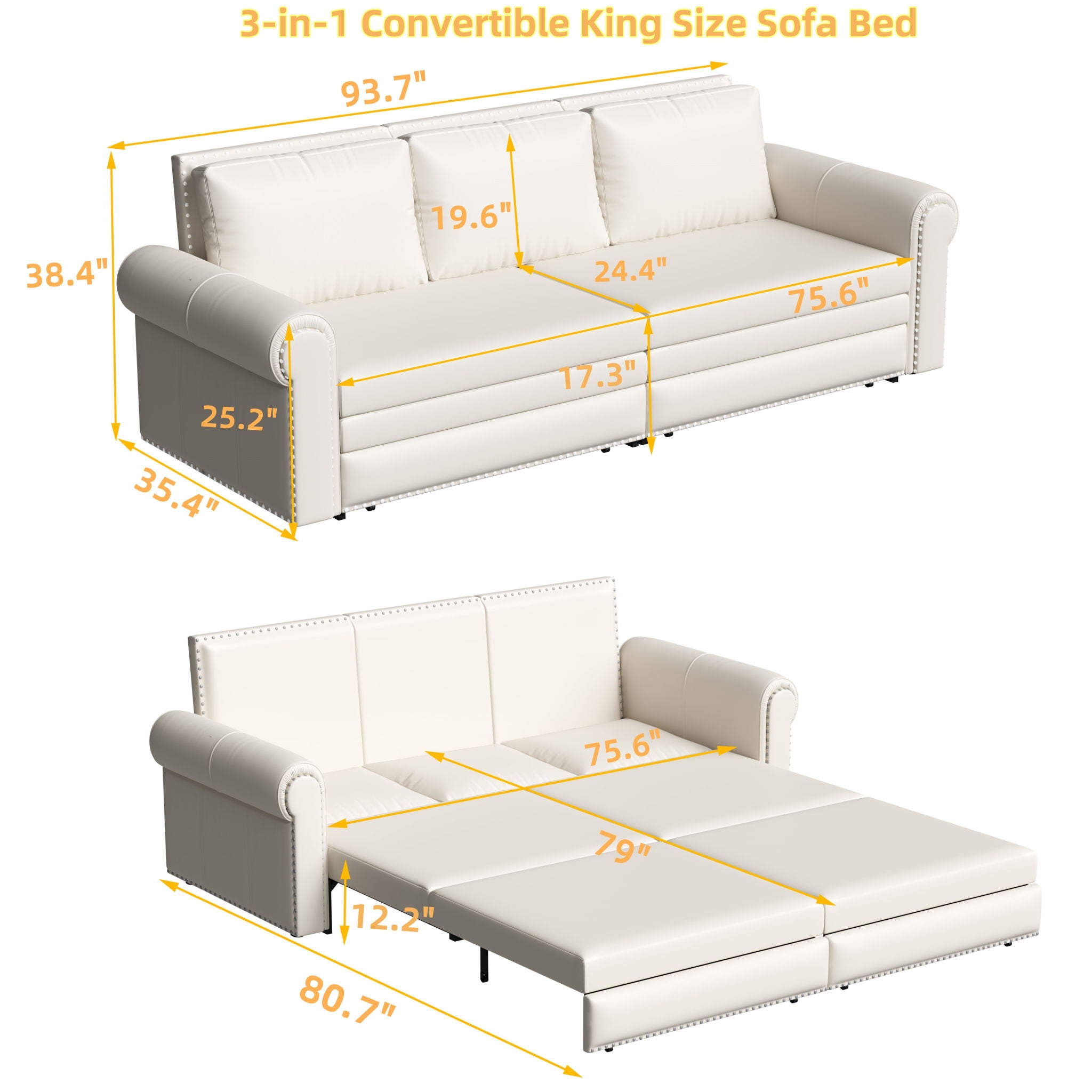 Chesterfield Sofa & Pull Out Bed