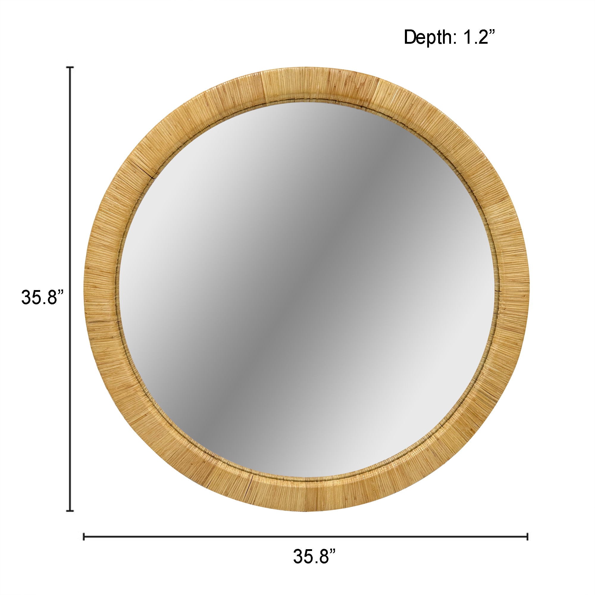 Nova - Natural Rattan Round Wall Mirror - Natural