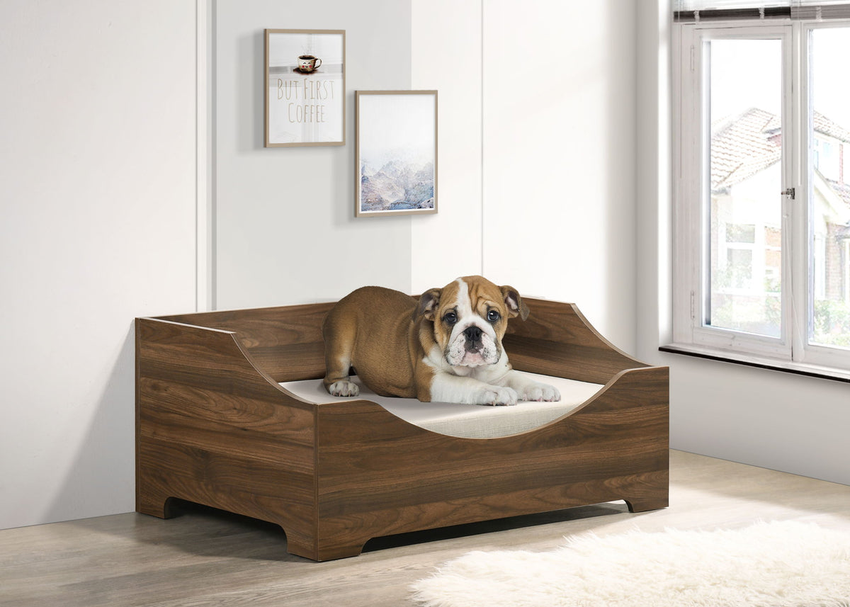 Gibson - Alder Wood Finish Comfy Pet Bed With Cushion - Brown