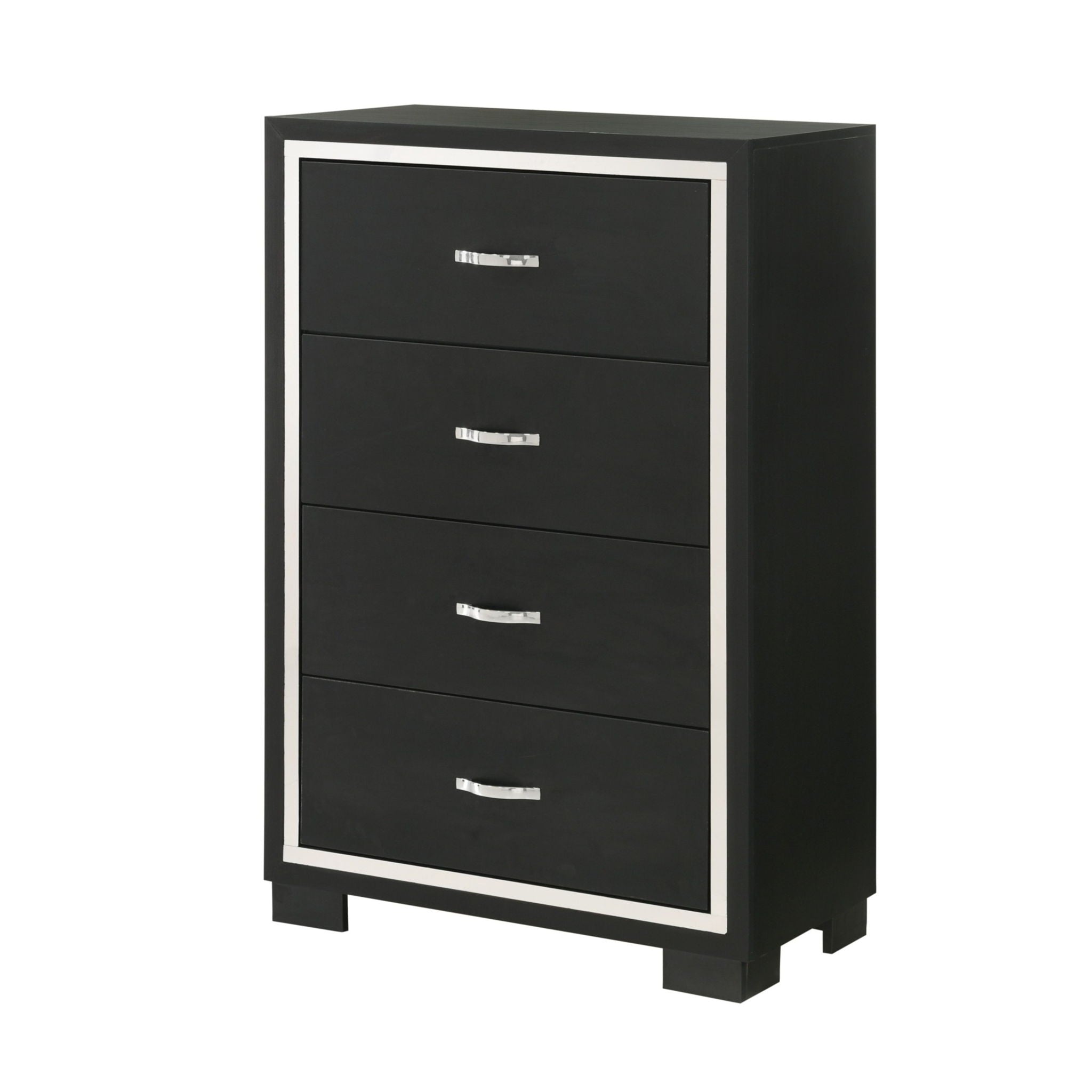 4 Drawer Bedroom Chest With Handles Furniture - Black