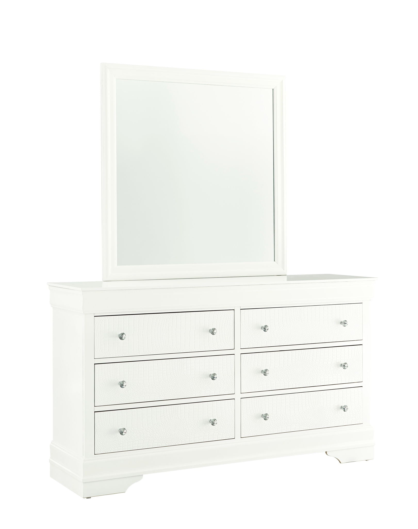 Pompei - 4 Piece Twin Bedroom Set (Bookcase Twin Bed, Dresser, Mirror And Nightstand) - White