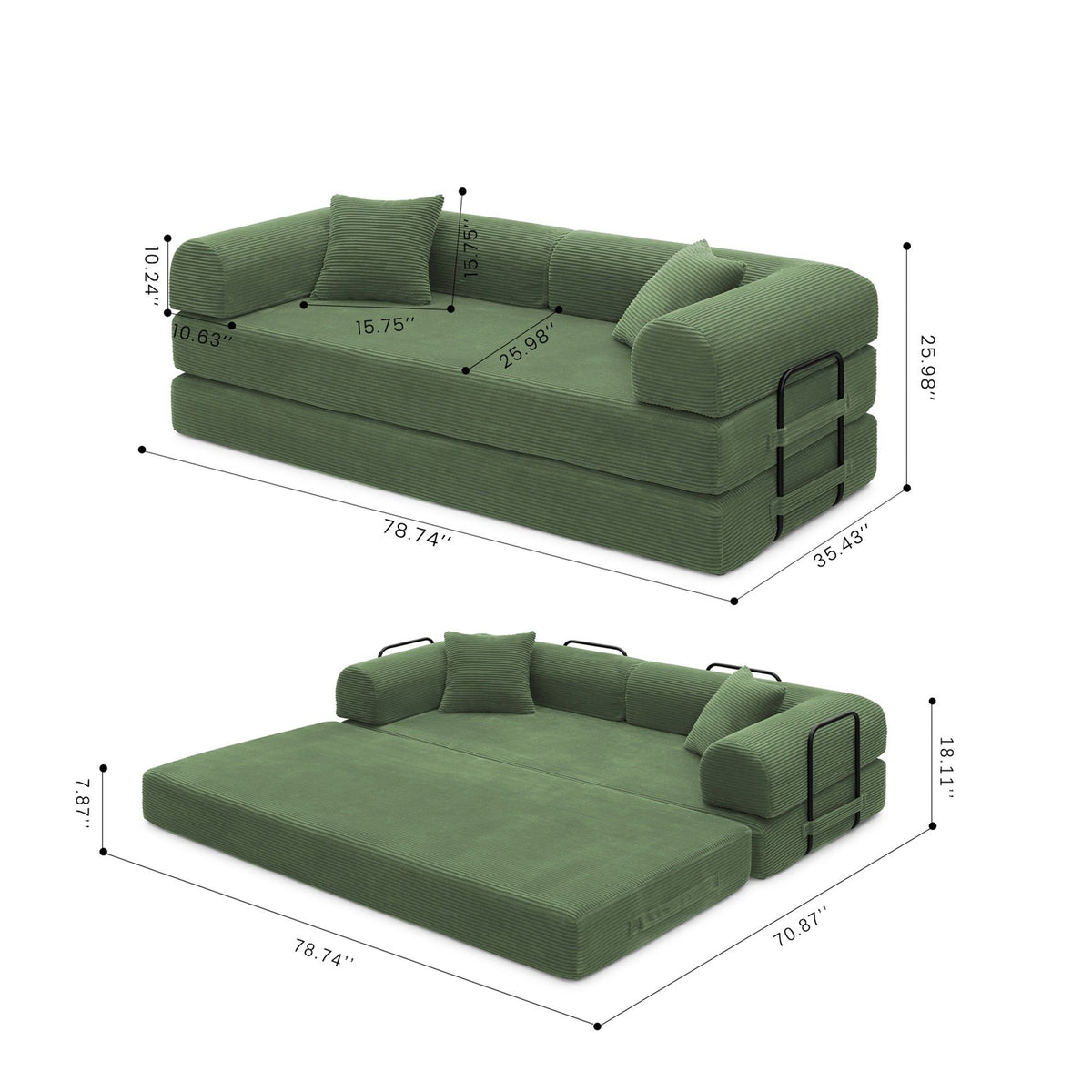 Convertible Foldable Floor Sofa Bed For Living Room