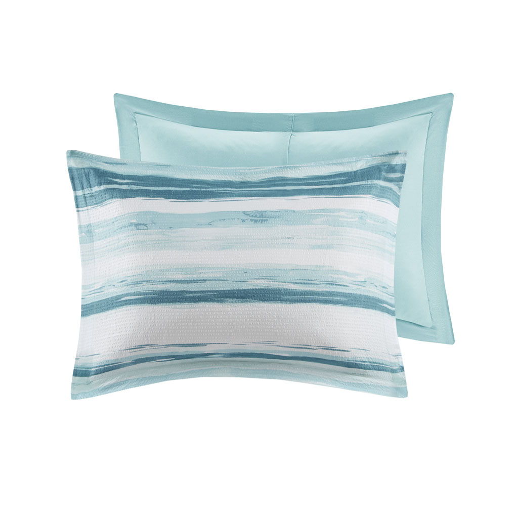 Marina - 8 Piece Printed Comforter And Coverlet Set Collection - Aqua