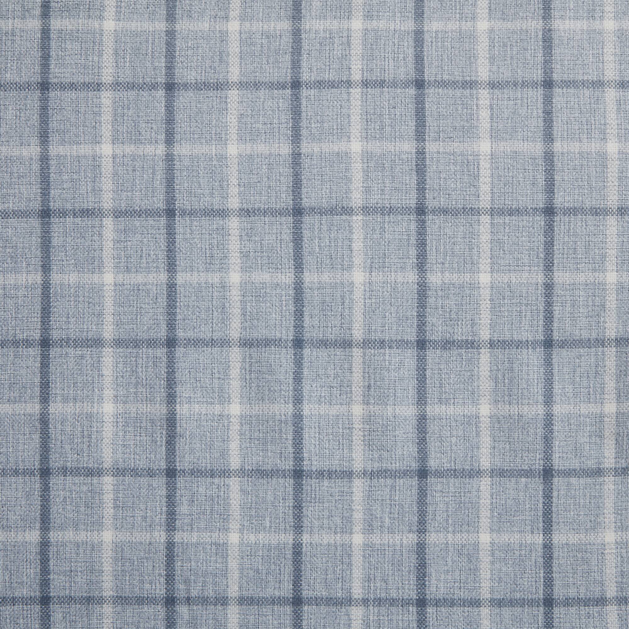 Anaheim - 50x108" Plaid Rod Pocket And Back Tab Curtain Panel With Fleece Lining - Denim Blue