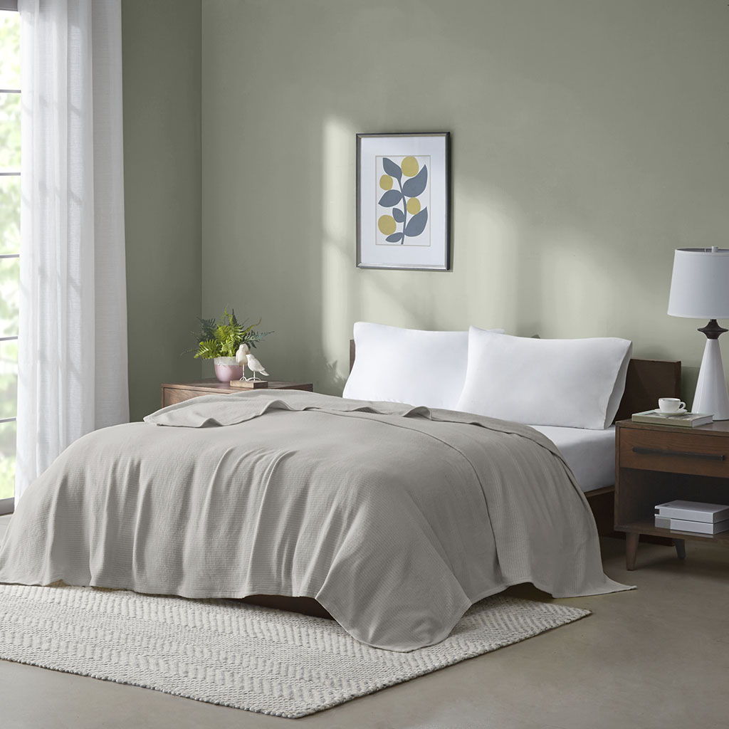 Freshspun Basketweave - King Blanket - Gray