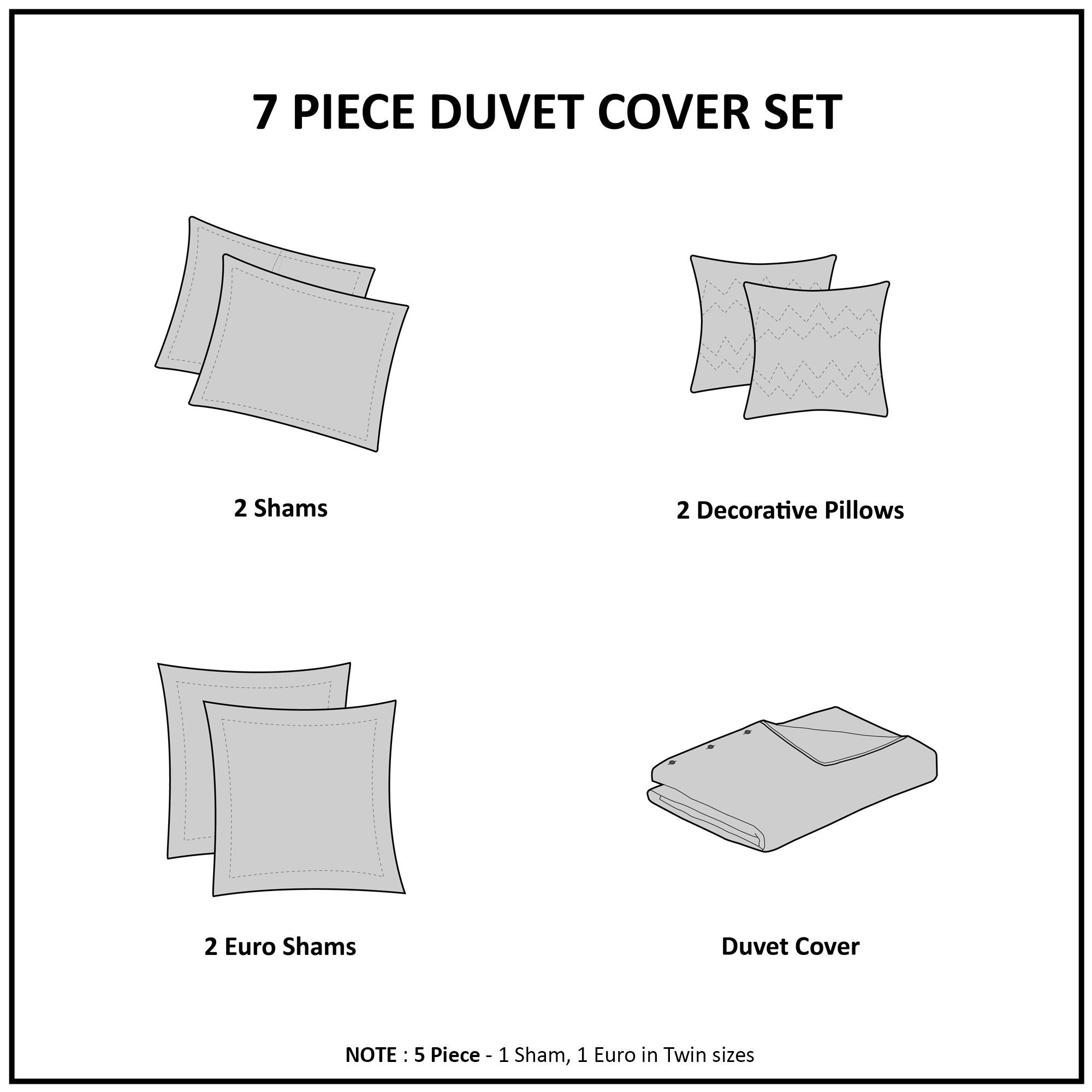 Brooklyn - Twin Duvet Cover Set - Indigo Blue