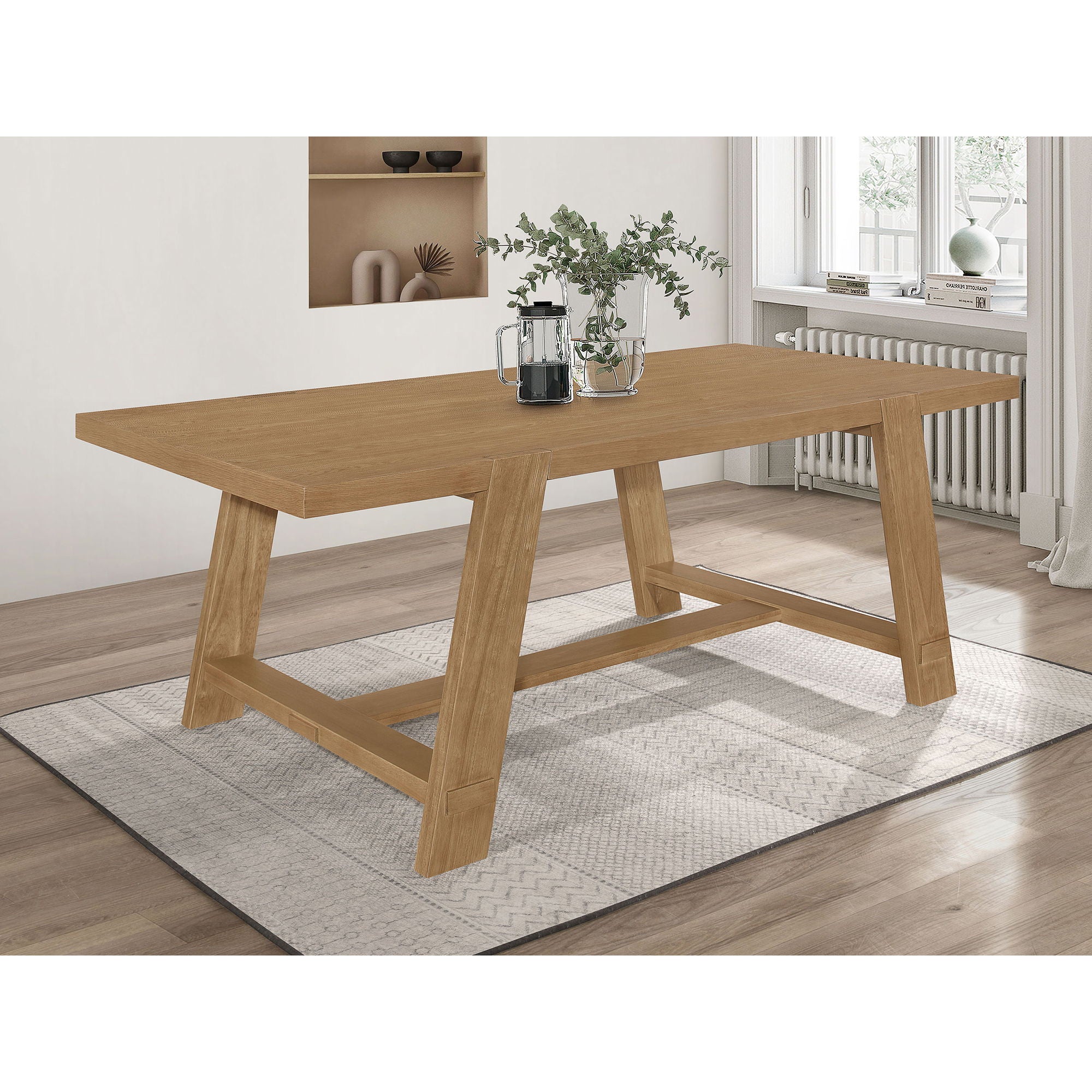 Gavilon - Rectangular Trestle Base Dining Table - Brown